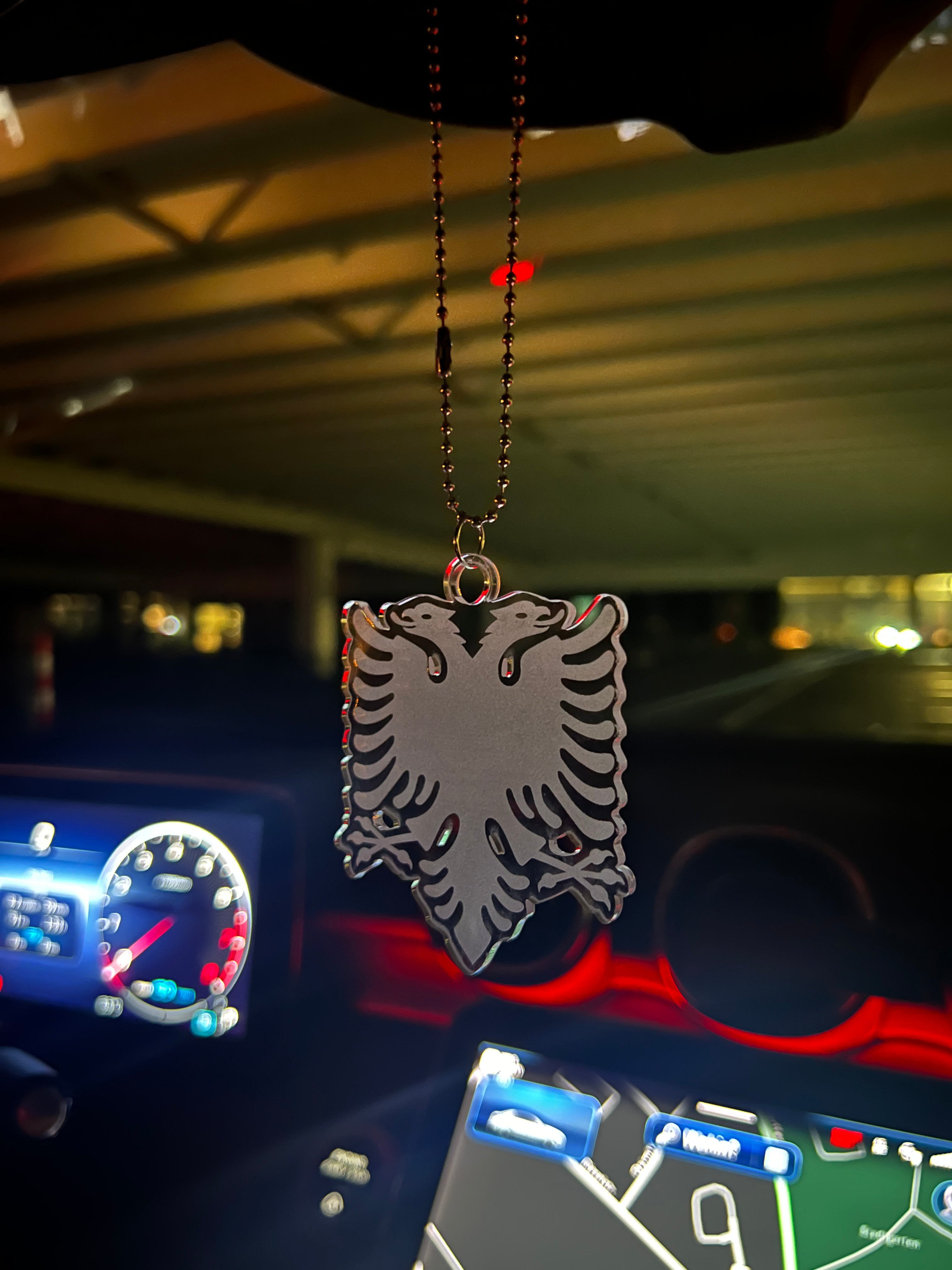 Albanien  Rückspiegel Anhänger Auto Acryl  Autoanhänger