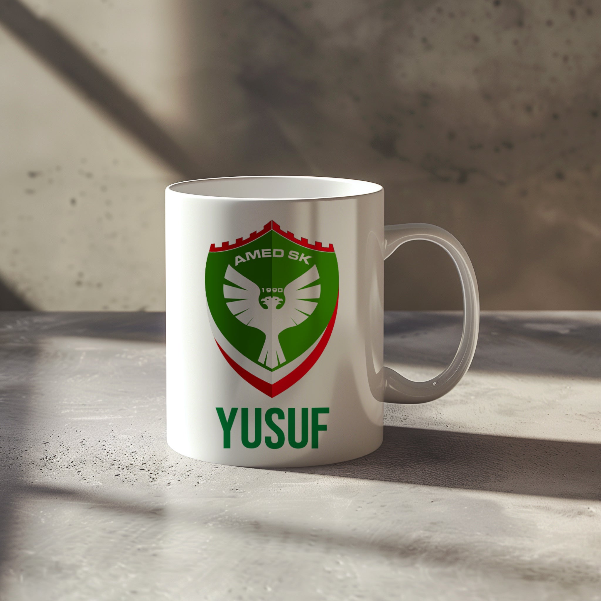 Amedspor Tasse mit Wunschname Personalisierte  Hochwertiger Keramikbecher mit Amed SK Logo