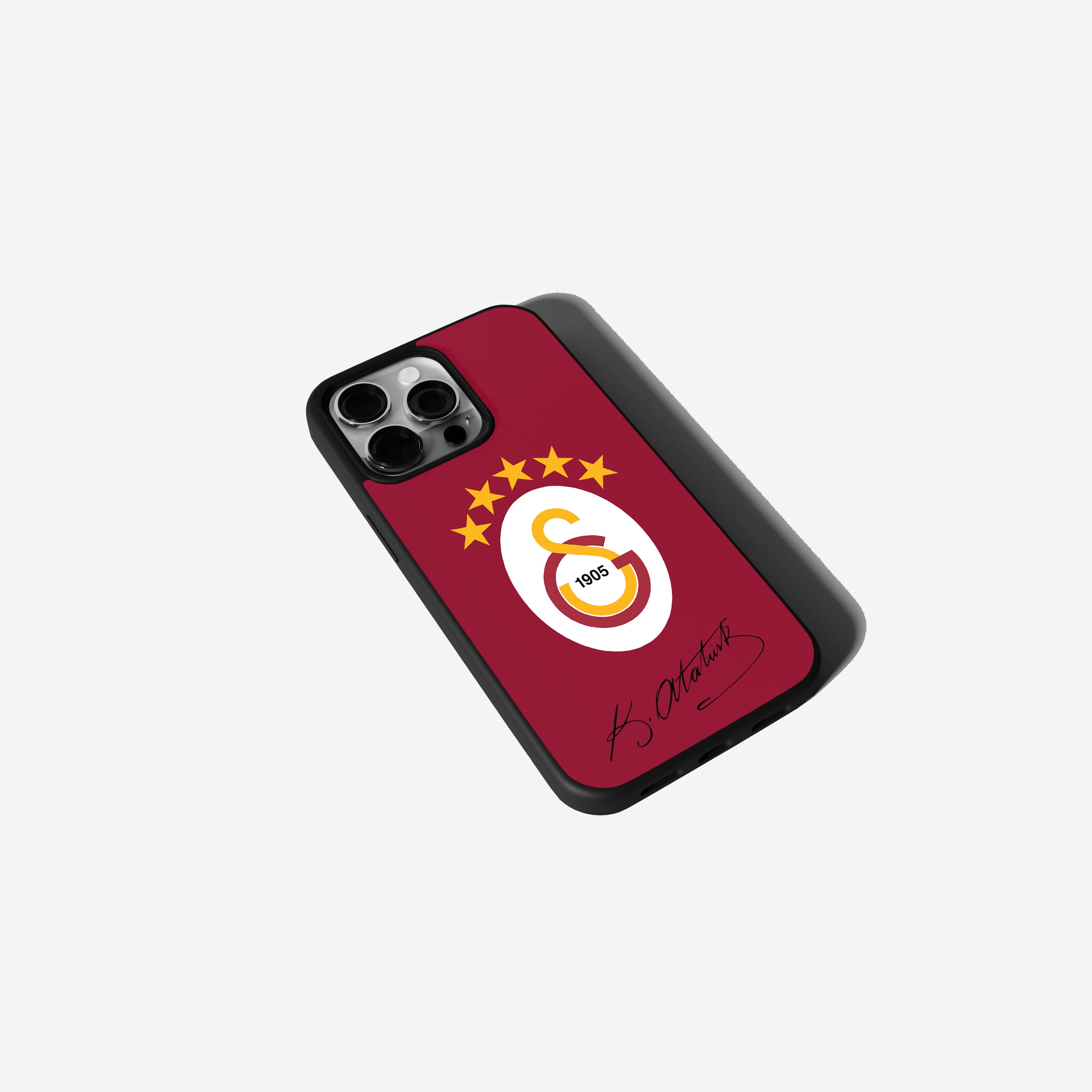 Galatasaray Handyhülle mit Logo & Atatürk Schrift Silikon Case perfekte Geschenkidee für Gala Anhänger