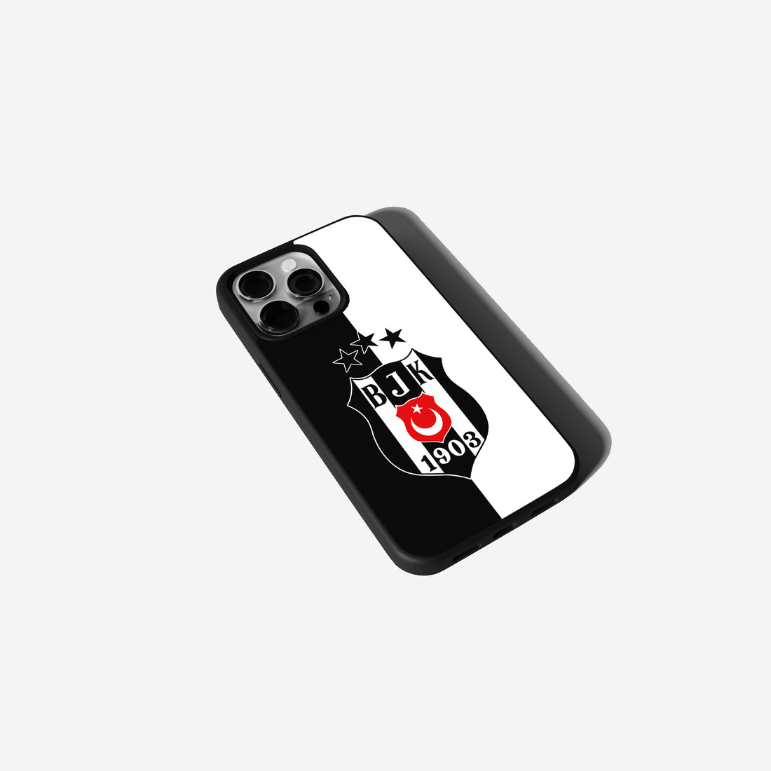 Beşiktaş Handyhülle im Schwarz-Weiß Design mit Logo