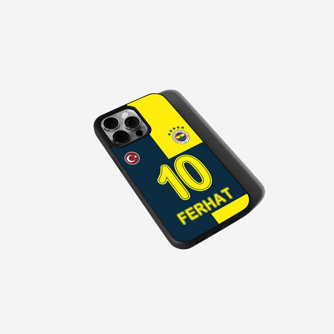 Fenerbahce Handyhülle im Trikot Design mit Name und Nummer Kanarya für iPhone & Samsung FB Fußball Cover Gelb Blau