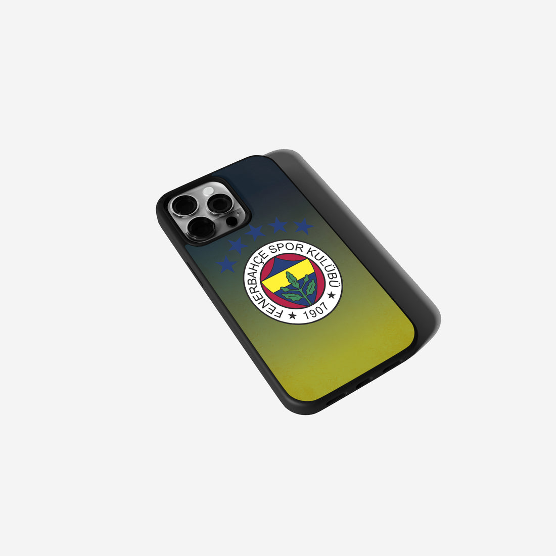 Fenerbahce Handyhülle mit Logo & dynamischem Farbverlauf Gelb Dunkelblau | Modernes Kanarya 2D Case für iPhone & Samsung Fußball Cover
