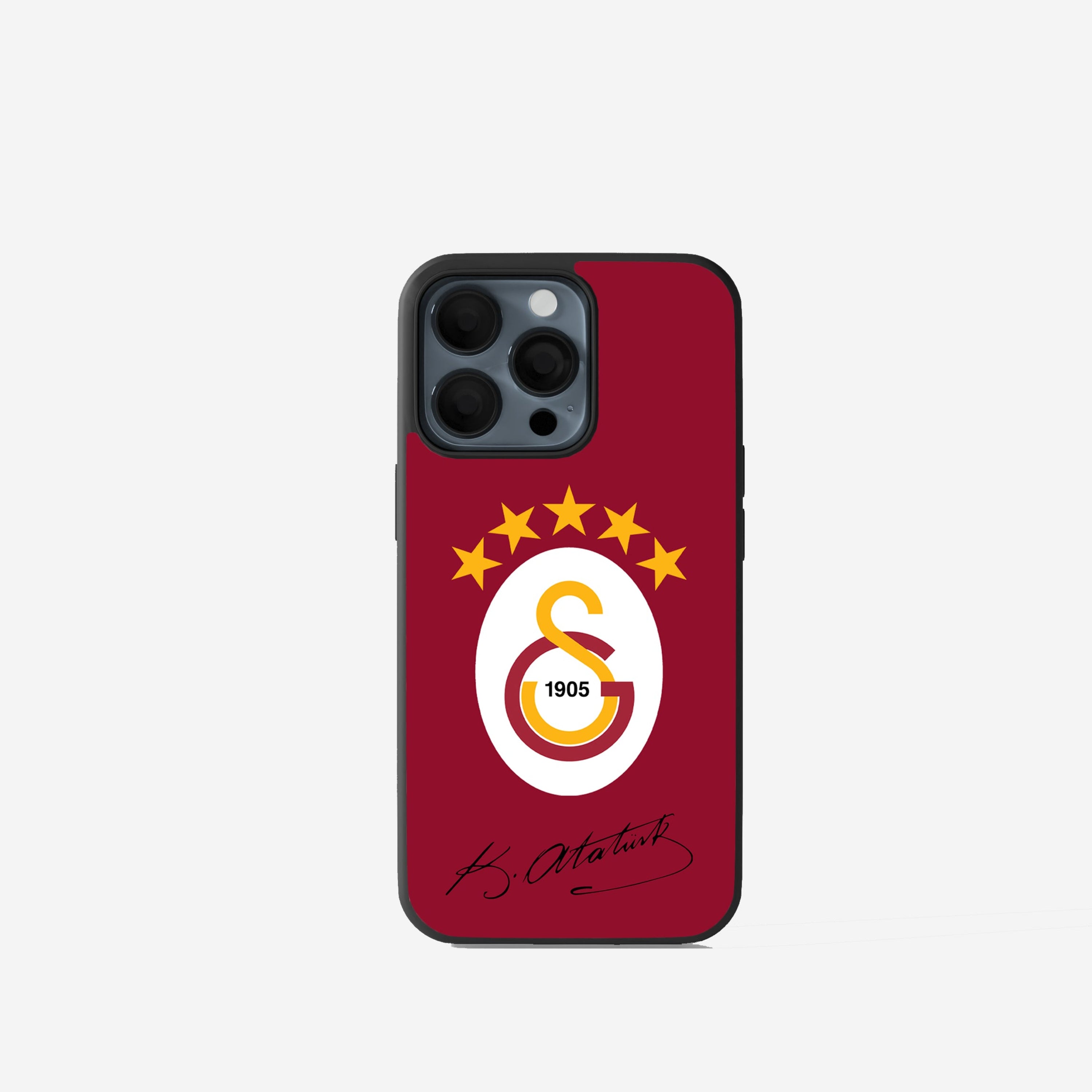 Galatasaray Handyhülle mit Logo & Atatürk Schrift Silikon Case perfekte Geschenkidee für Gala Anhänger