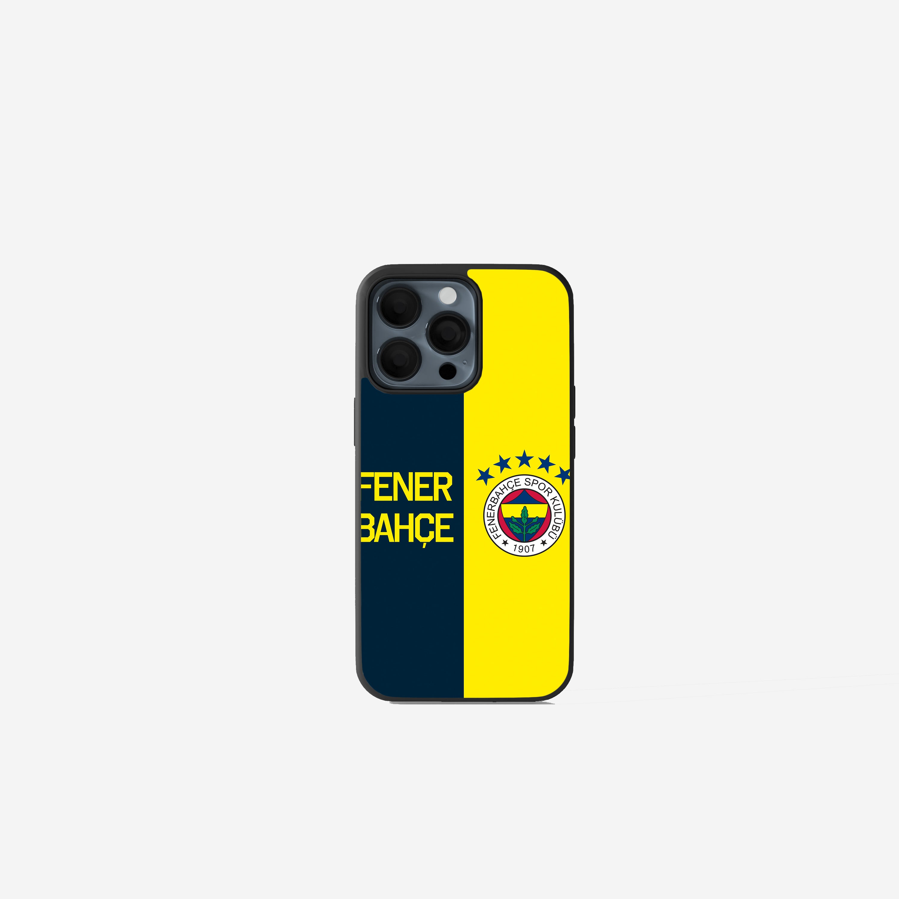 Fenerbahce  Handyhülle Halb Gelb Halb Blau mit Logo & Schriftzug
