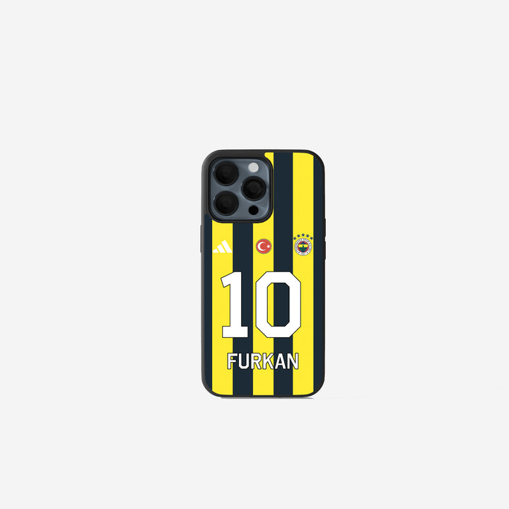 Personalisierte Fenerbahce Handyhülle im Trikotdesign mit Name und Nummer