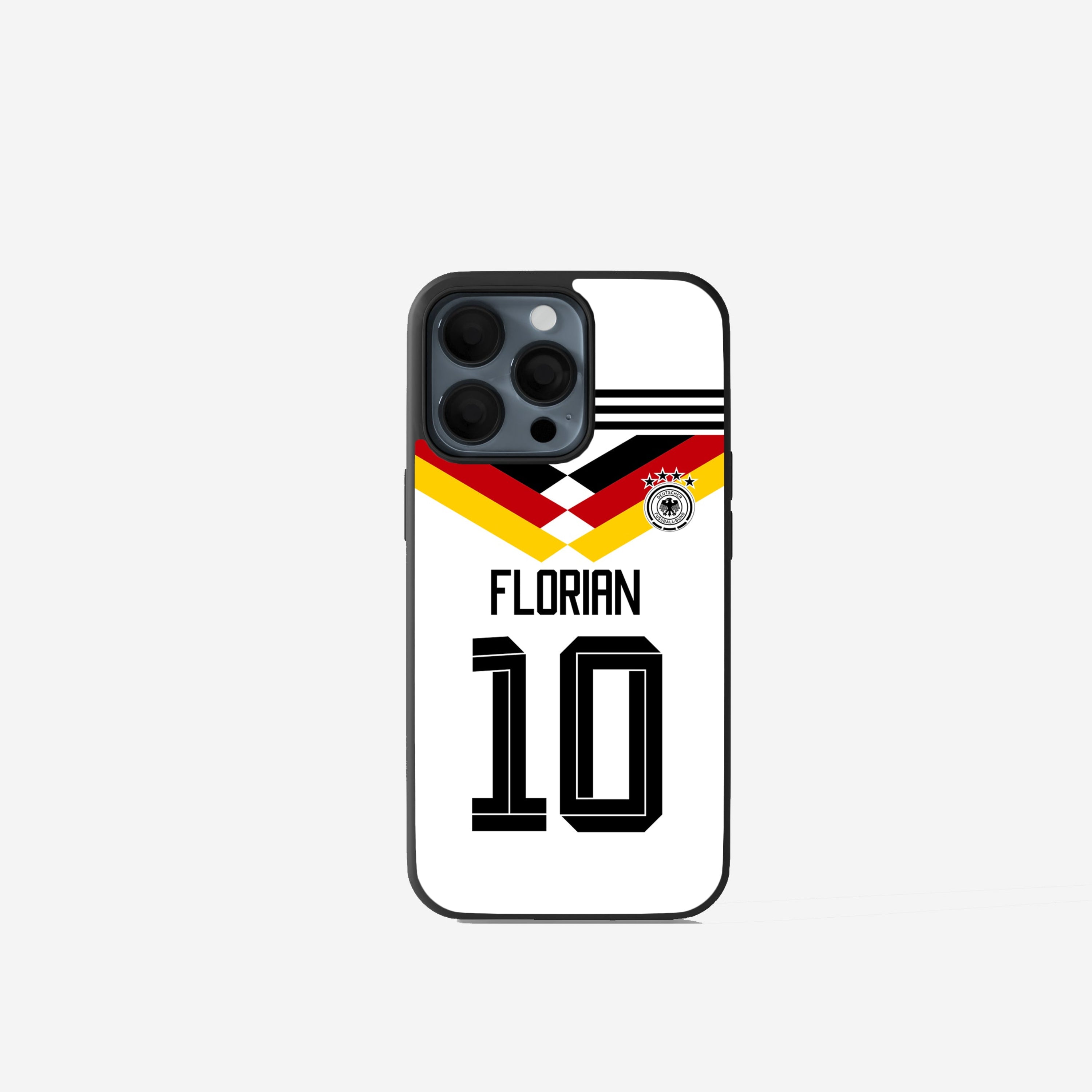 Deutschland Handyhülle WM 2026 im Heimtrikot Design, bedruckte Germany Phone Case in klassischem DFB Weiß-Schwarz