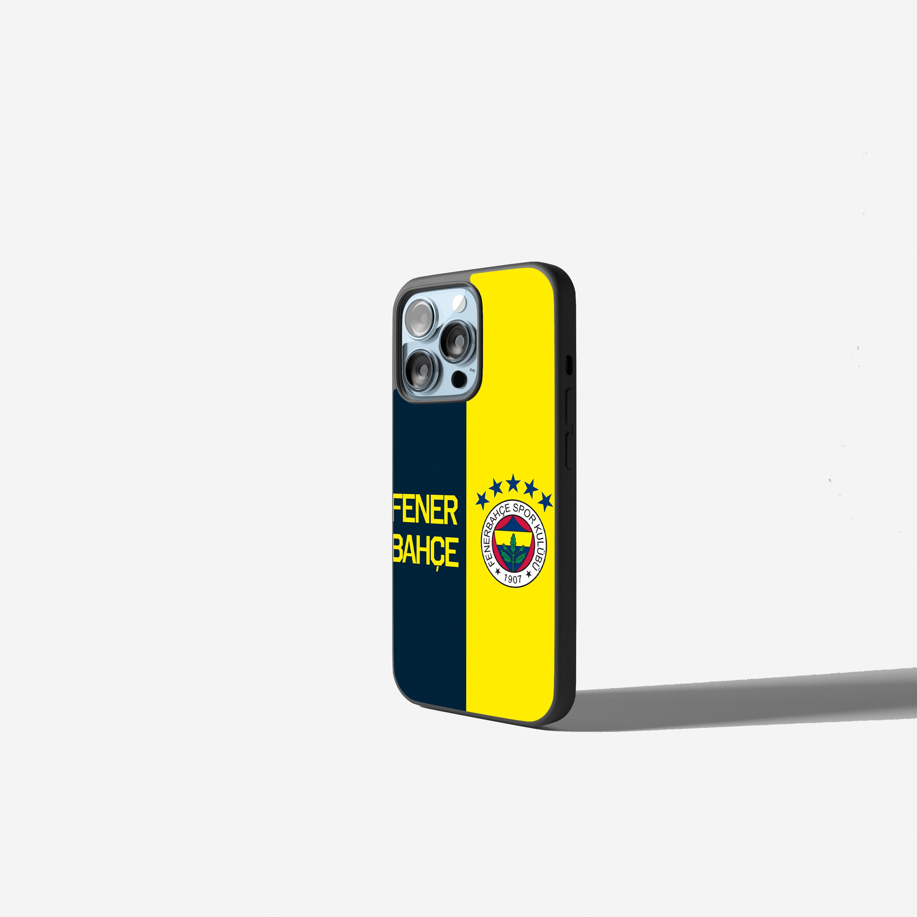 Fenerbahce  Handyhülle Halb Gelb Halb Blau mit Logo & Schriftzug