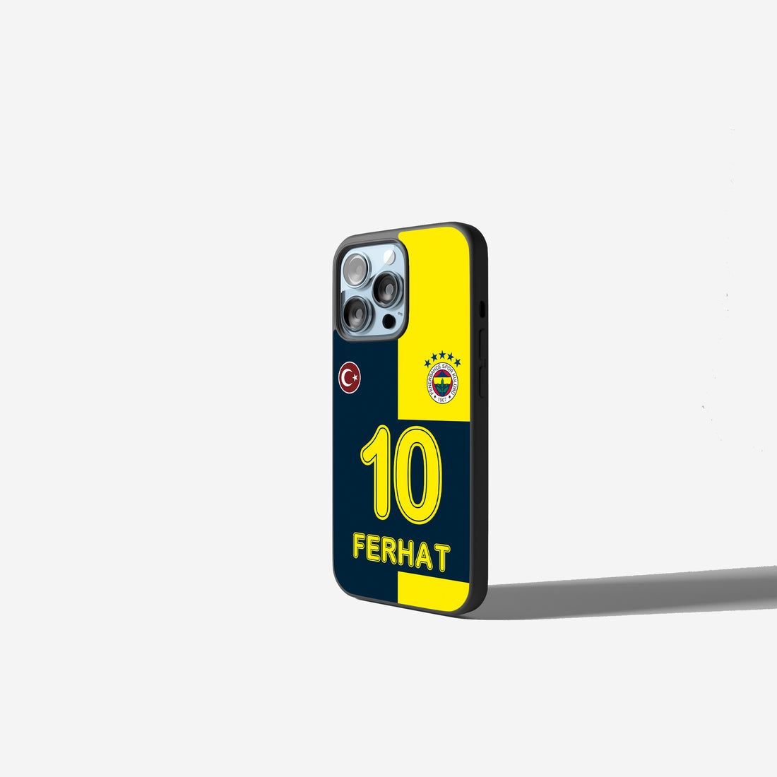 Fenerbahce Handyhülle im Trikot Design mit Name und Nummer Kanarya für iPhone & Samsung FB Fußball Cover Gelb Blau