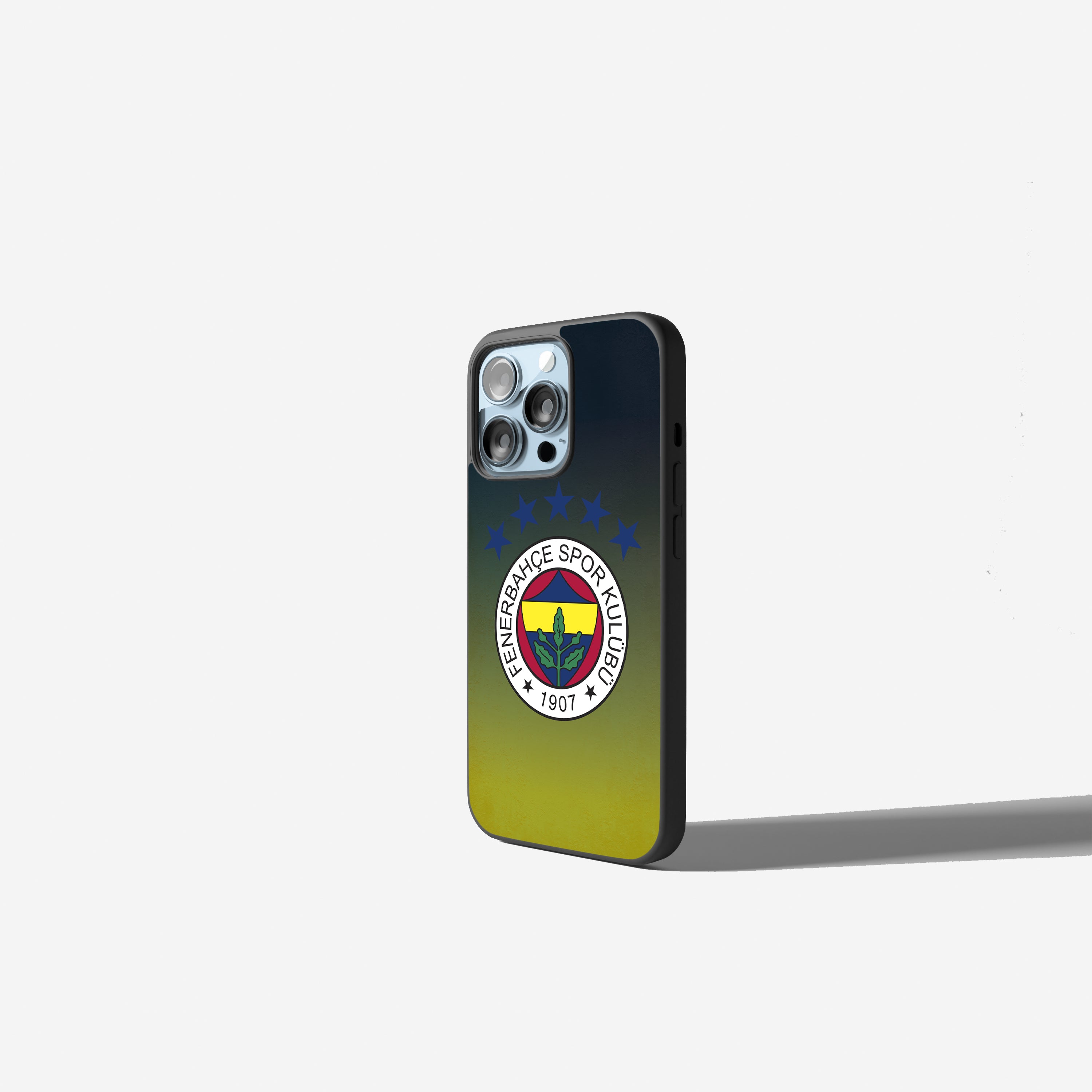 Fenerbahce Handyhülle mit Logo & dynamischem Farbverlauf Gelb Dunkelblau | Modernes Kanarya 2D Case für iPhone & Samsung Fußball Cover