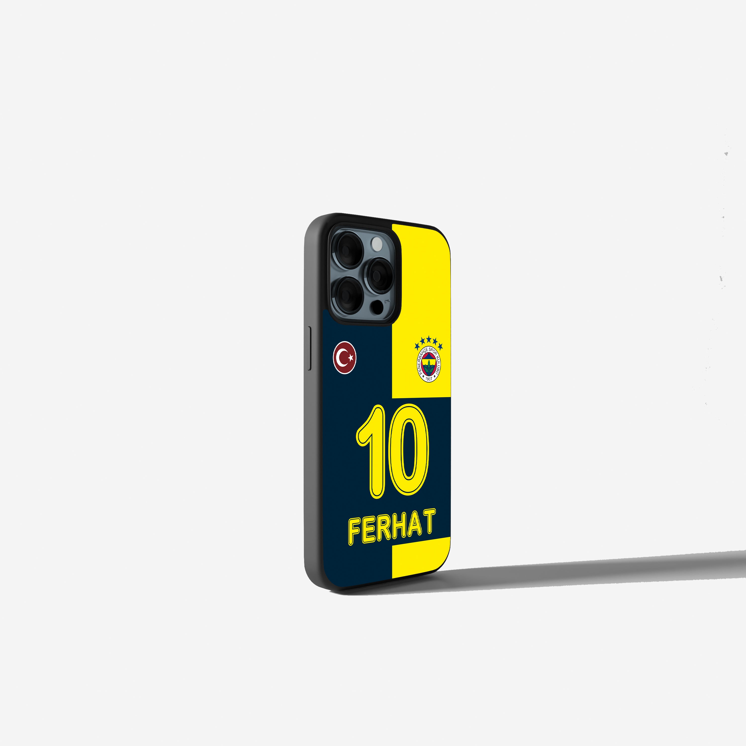 Fenerbahce Handyhülle im Trikot Design mit Name und Nummer Kanarya für iPhone & Samsung FB Fußball Cover Gelb Blau