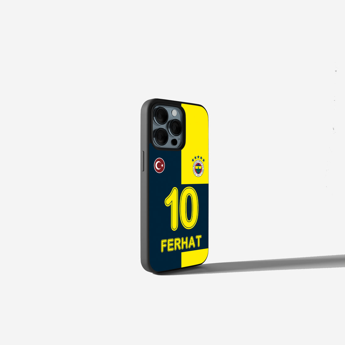Fenerbahce Handyhülle im Trikot Design mit Name und Nummer Kanarya für iPhone & Samsung FB Fußball Cover Gelb Blau