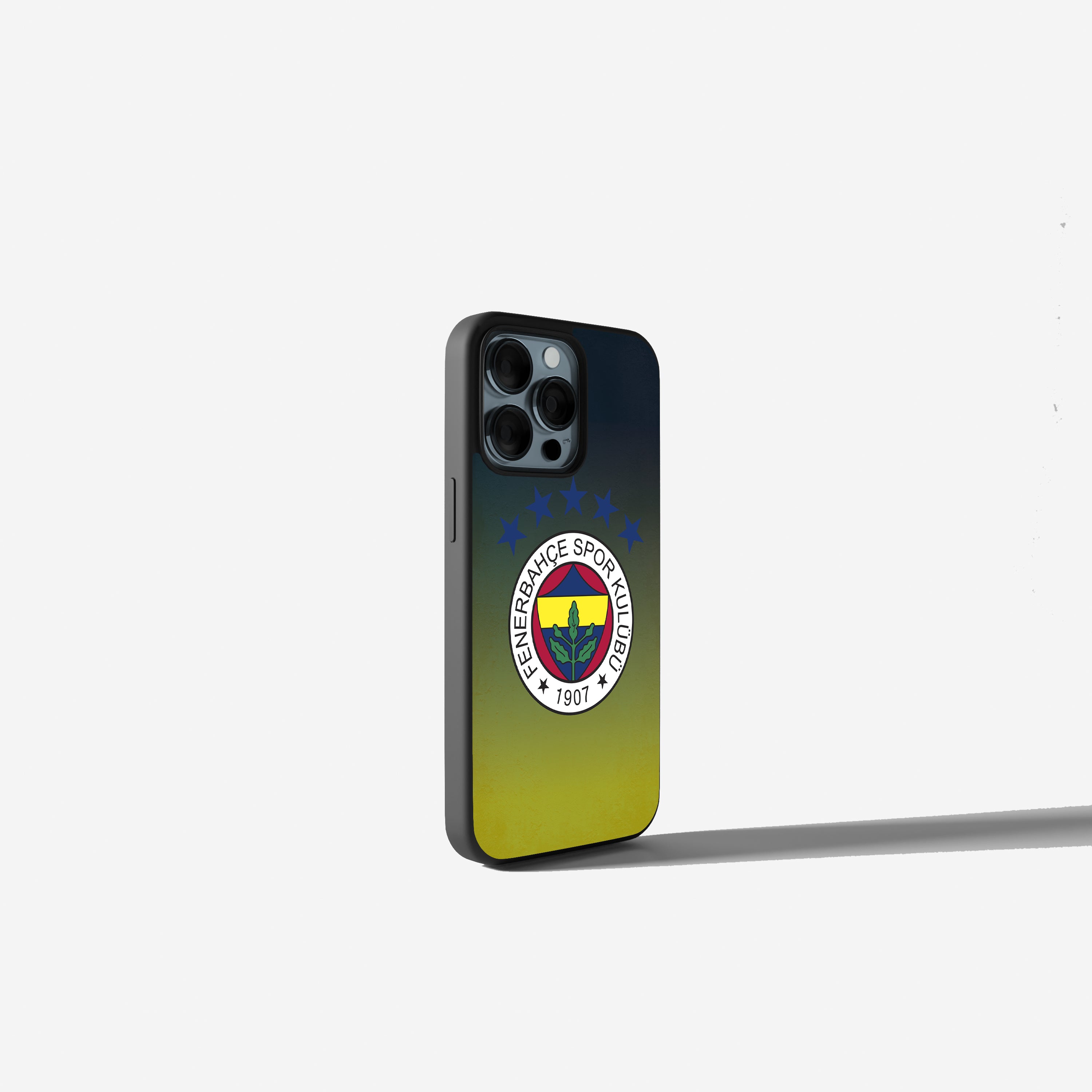 Fenerbahce Handyhülle mit Logo & dynamischem Farbverlauf Gelb Dunkelblau | Modernes Kanarya 2D Case für iPhone & Samsung Fußball Cover