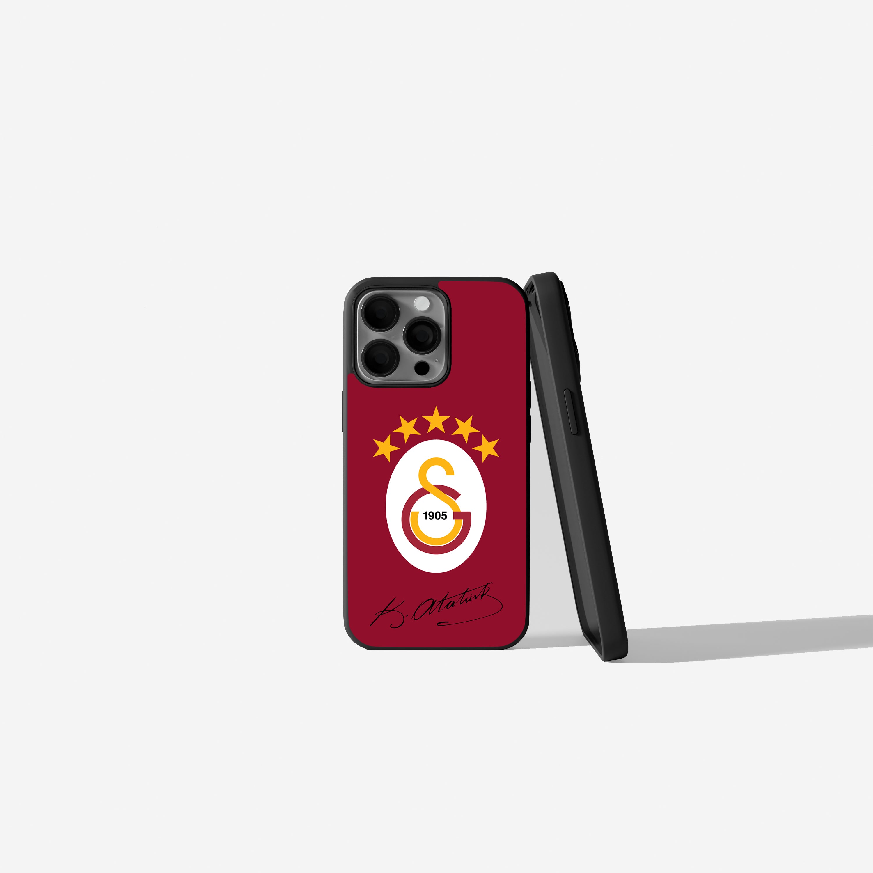 Galatasaray Handyhülle mit Logo & Atatürk Schrift Silikon Case perfekte Geschenkidee für Gala Anhänger