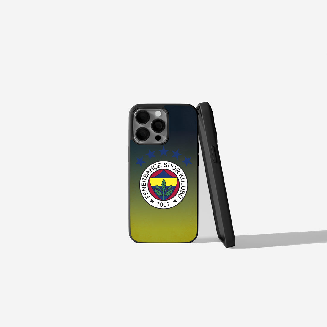 Fenerbahce Handyhülle mit Logo & dynamischem Farbverlauf Gelb Dunkelblau | Modernes Kanarya 2D Case für iPhone & Samsung Fußball Cover