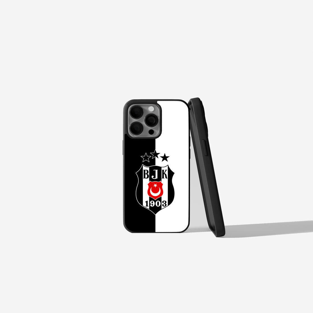Beşiktaş Handyhülle im Schwarz-Weiß Design mit Logo