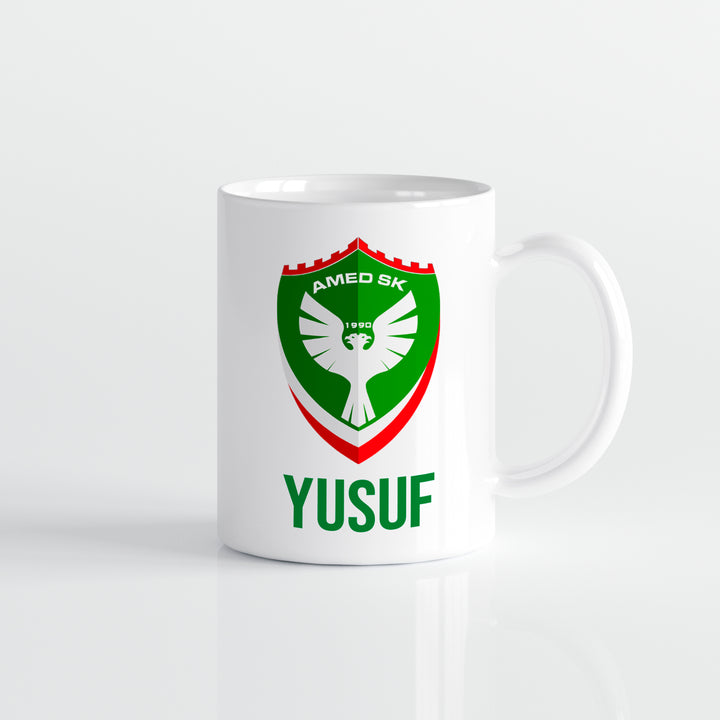 Amedspor Tasse mit Wunschname Personalisierte  Hochwertiger Keramikbecher mit Amed SK Logo