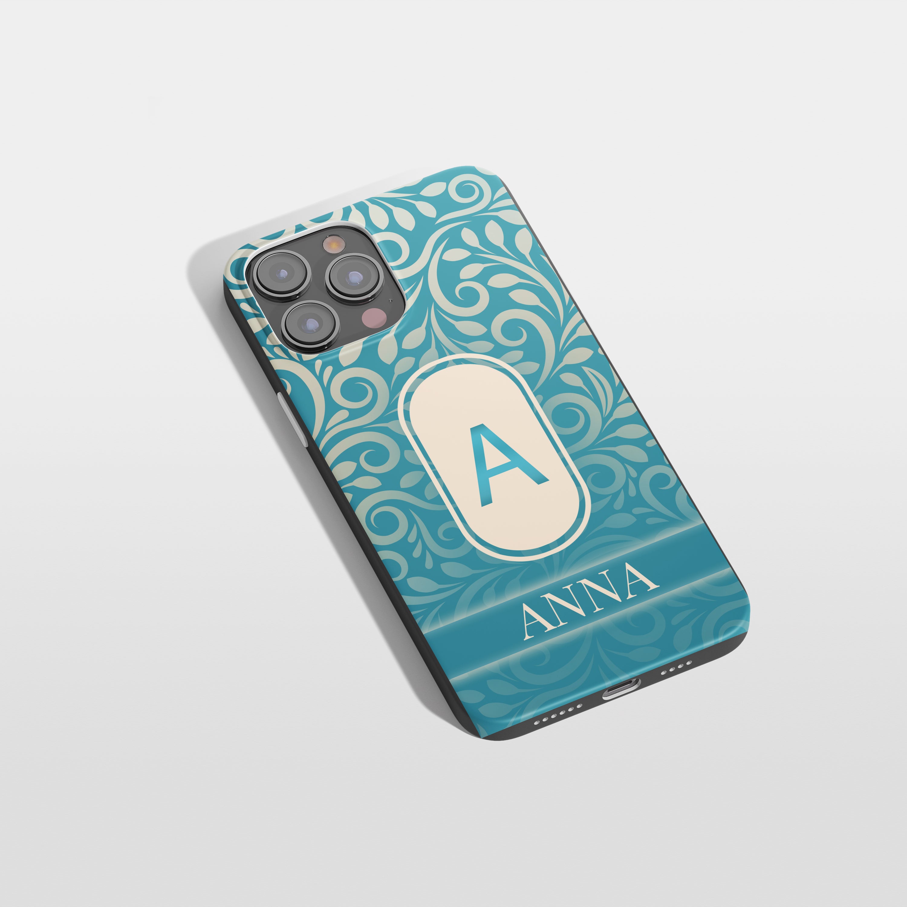 Elegante Blumen Handyhülle  Personalisierbar mit Namen Romantisch & stilvoll