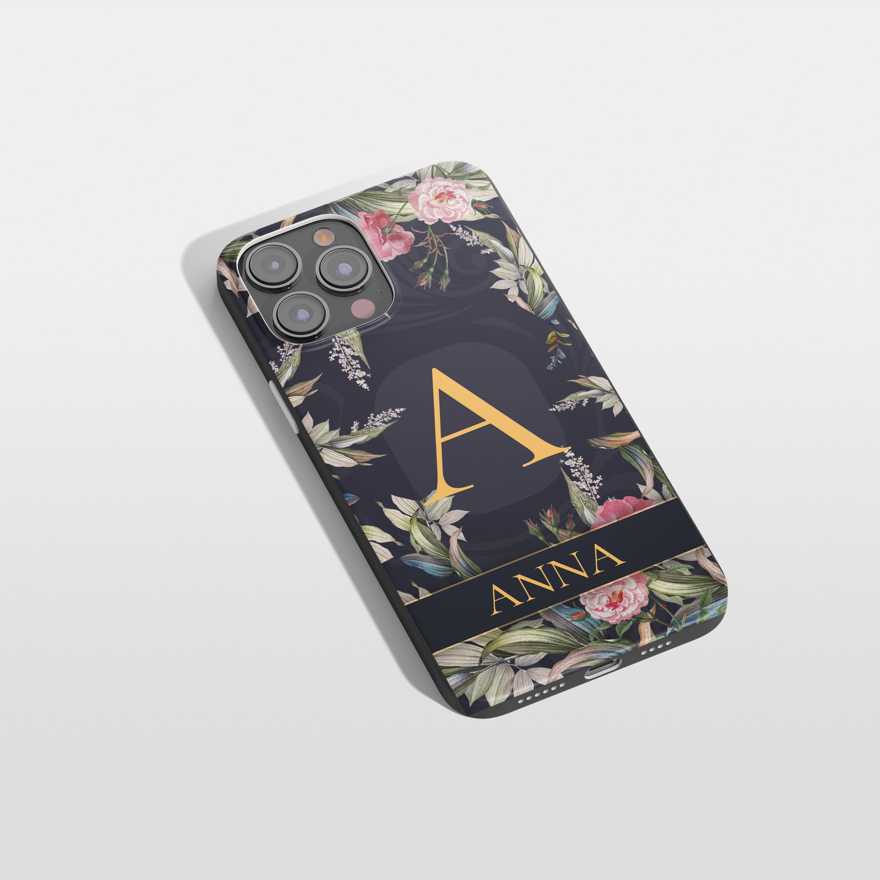 Personalisierte Blumen Handyhülle – Mit Namen, Datum & romantischem Design