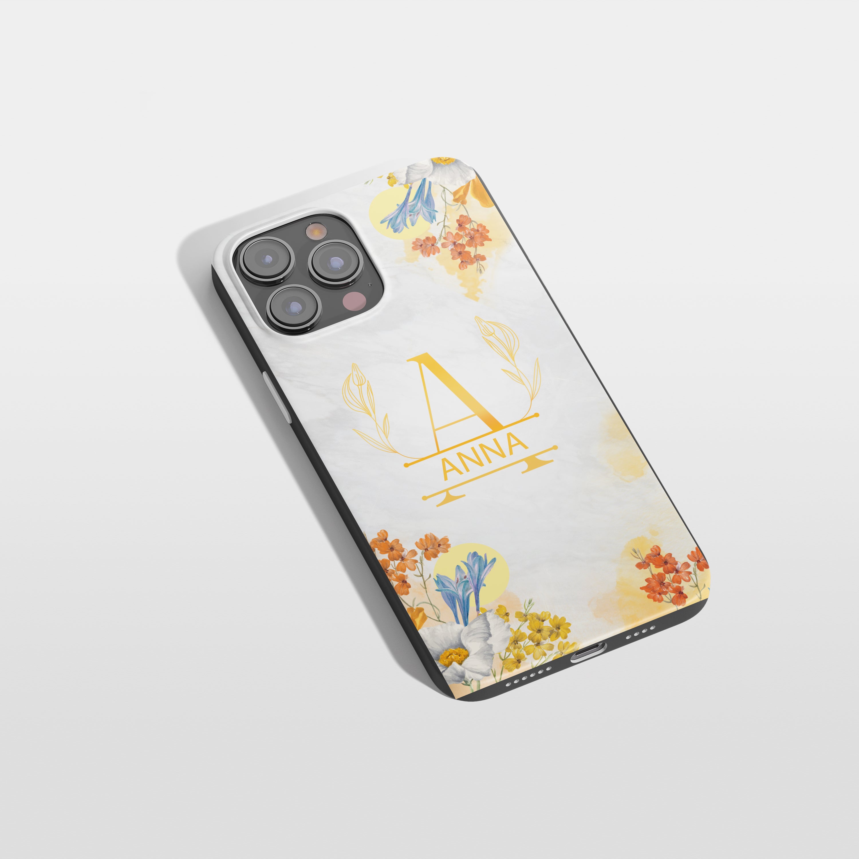 Flower Handyhülle Personalisiert mit deinem Namen Elegant & hochwertig