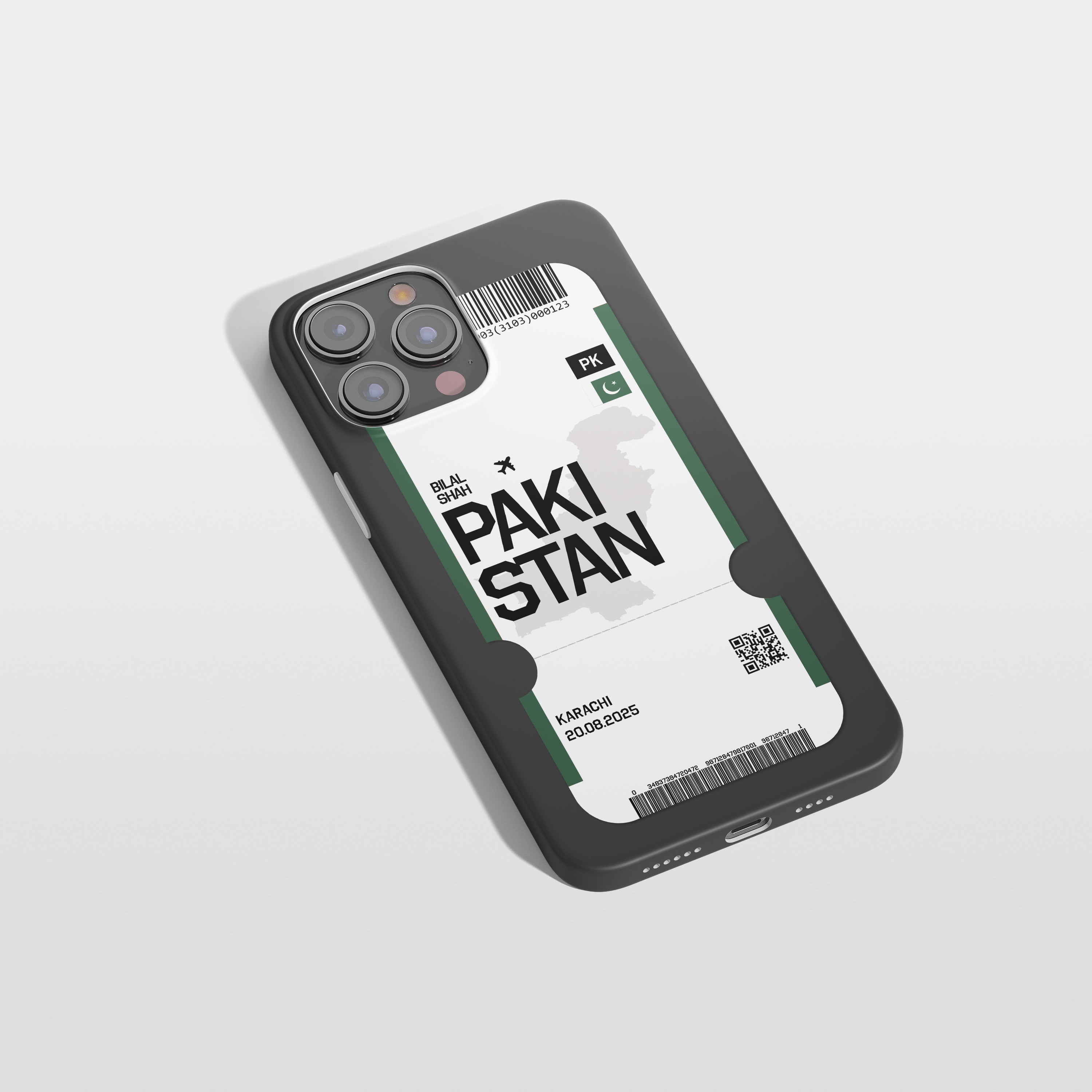 Pakistan Handyhülle im Flugticket-Design