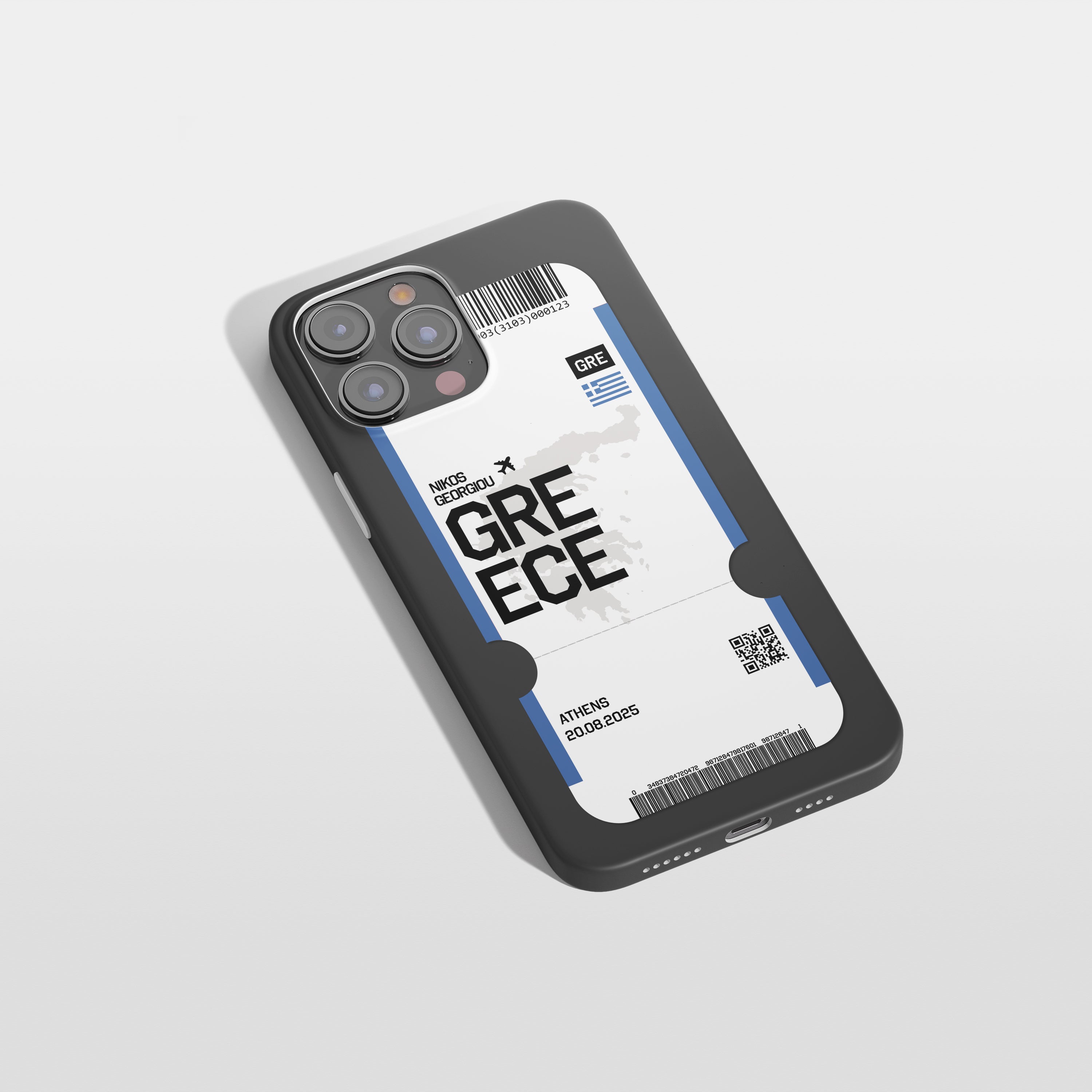 Griechenland Handyhülle im Flugticket-Design