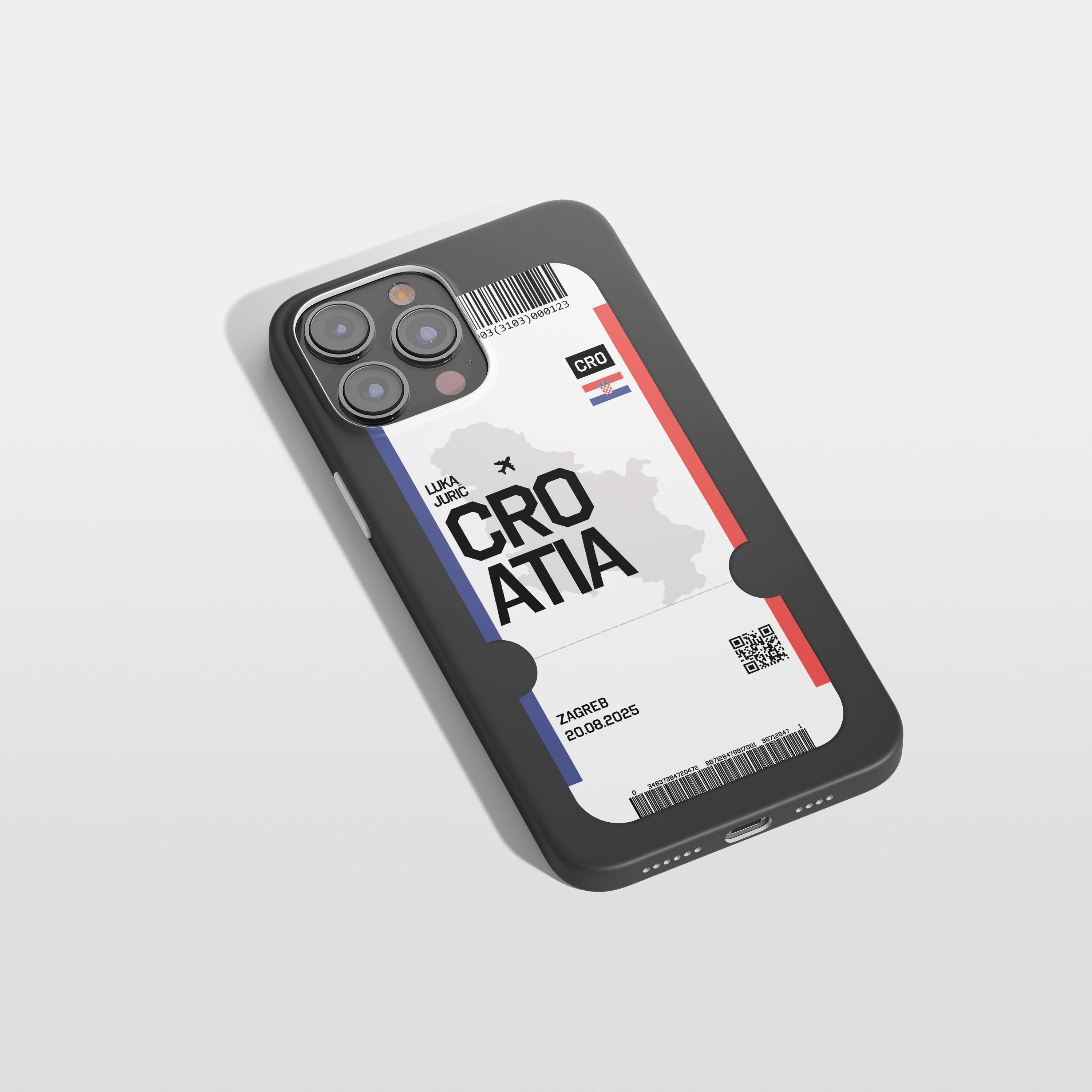 Kroatien Handyhülle im Flugticket-Design