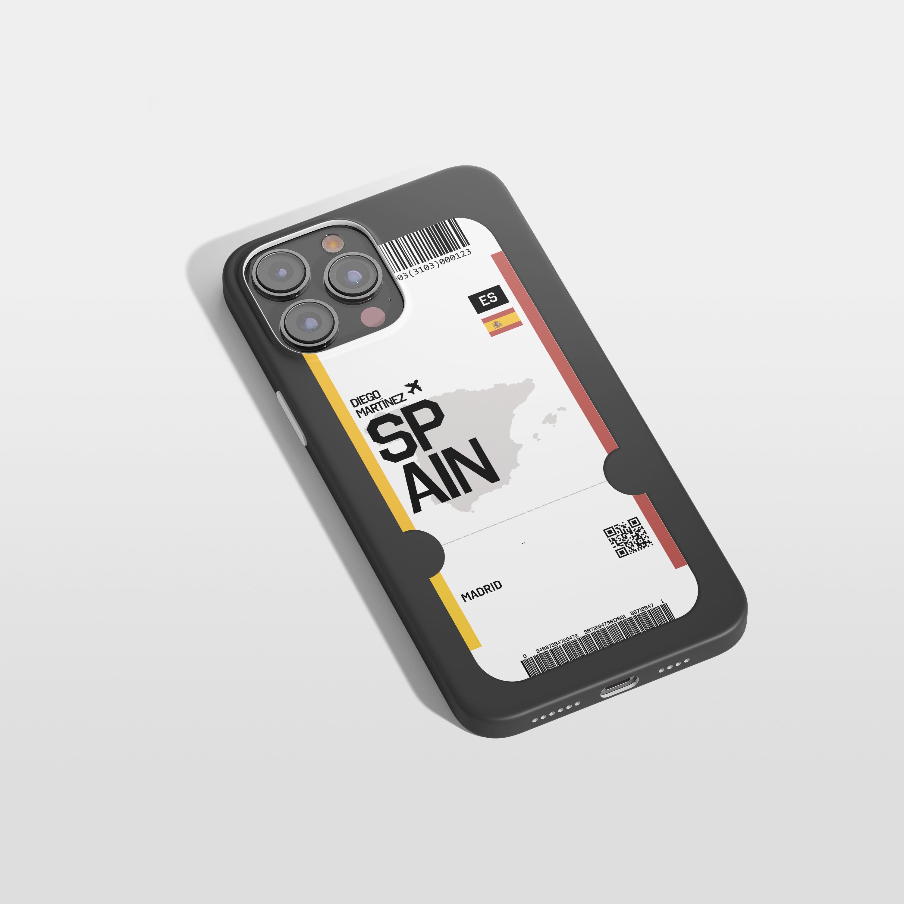 Spanien Handyhülle im Flugticket-Design