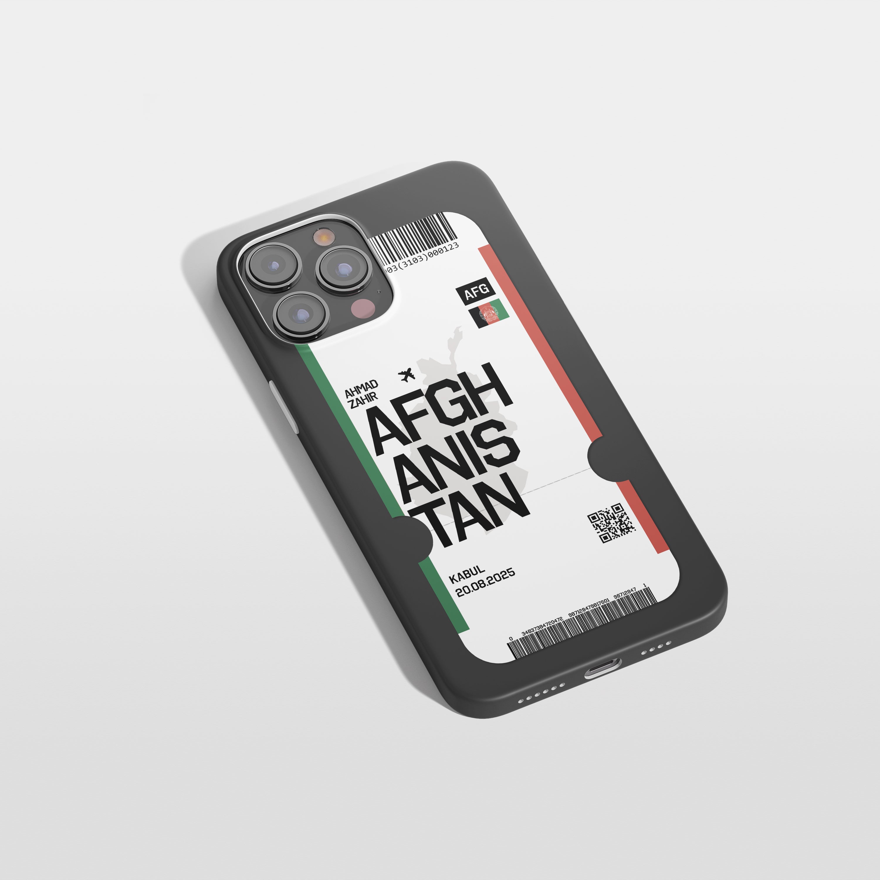 Afghanistan Handyhülle im Flugticket-Design