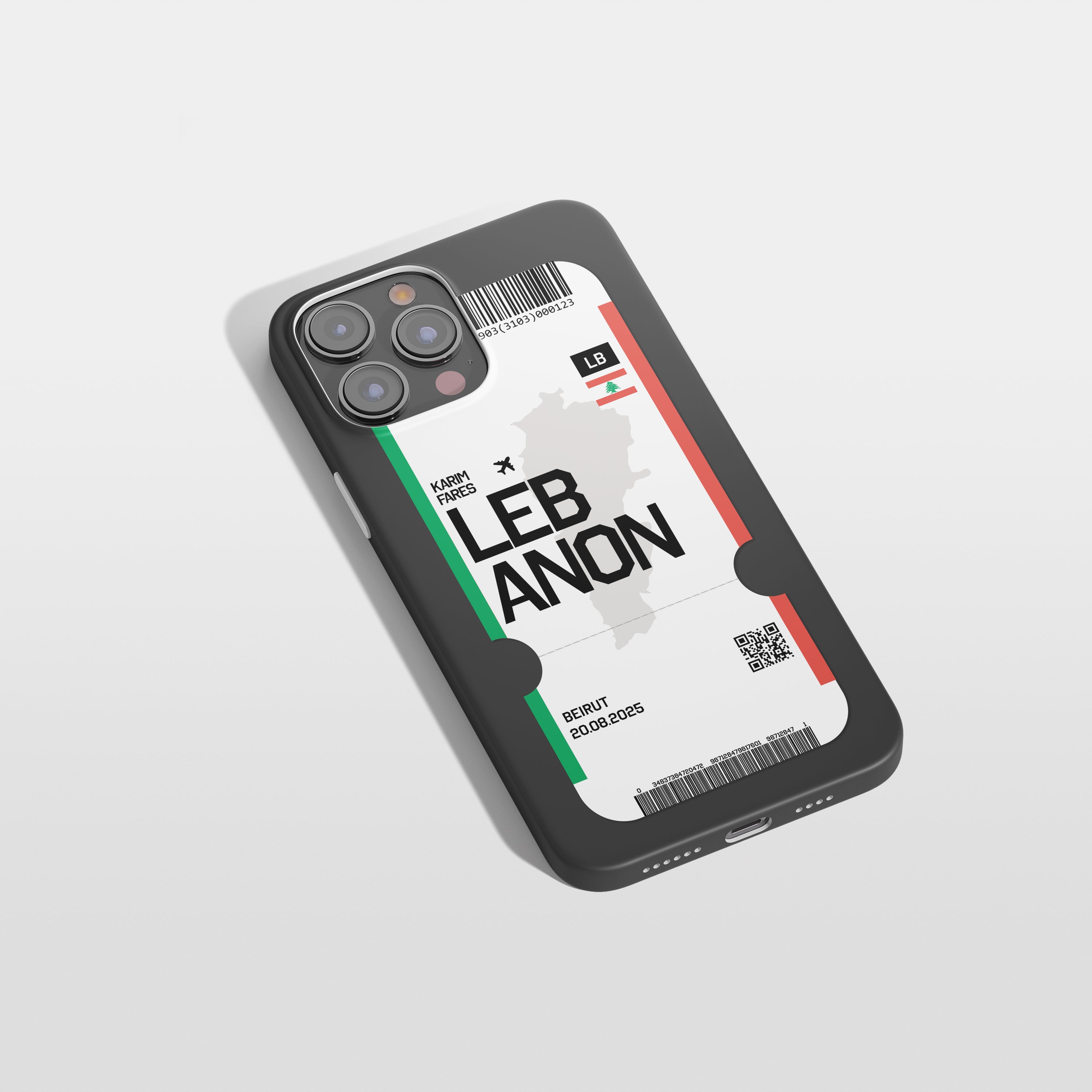 Libanon Handyhülle im Flugticket-Design