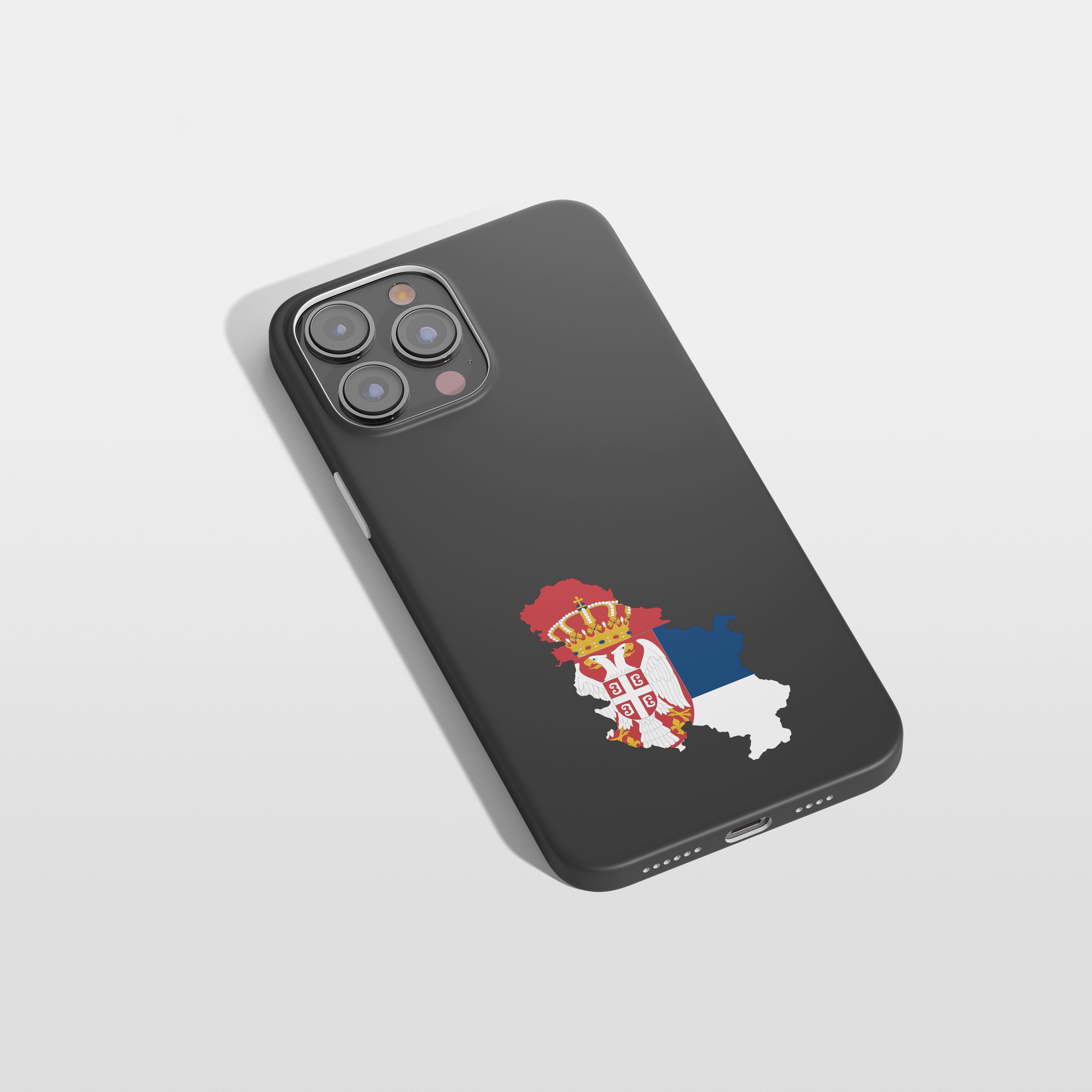 Handyhülle Serbien mit Länderkarte & Nationalwappen – personalisierbar & stilvoll