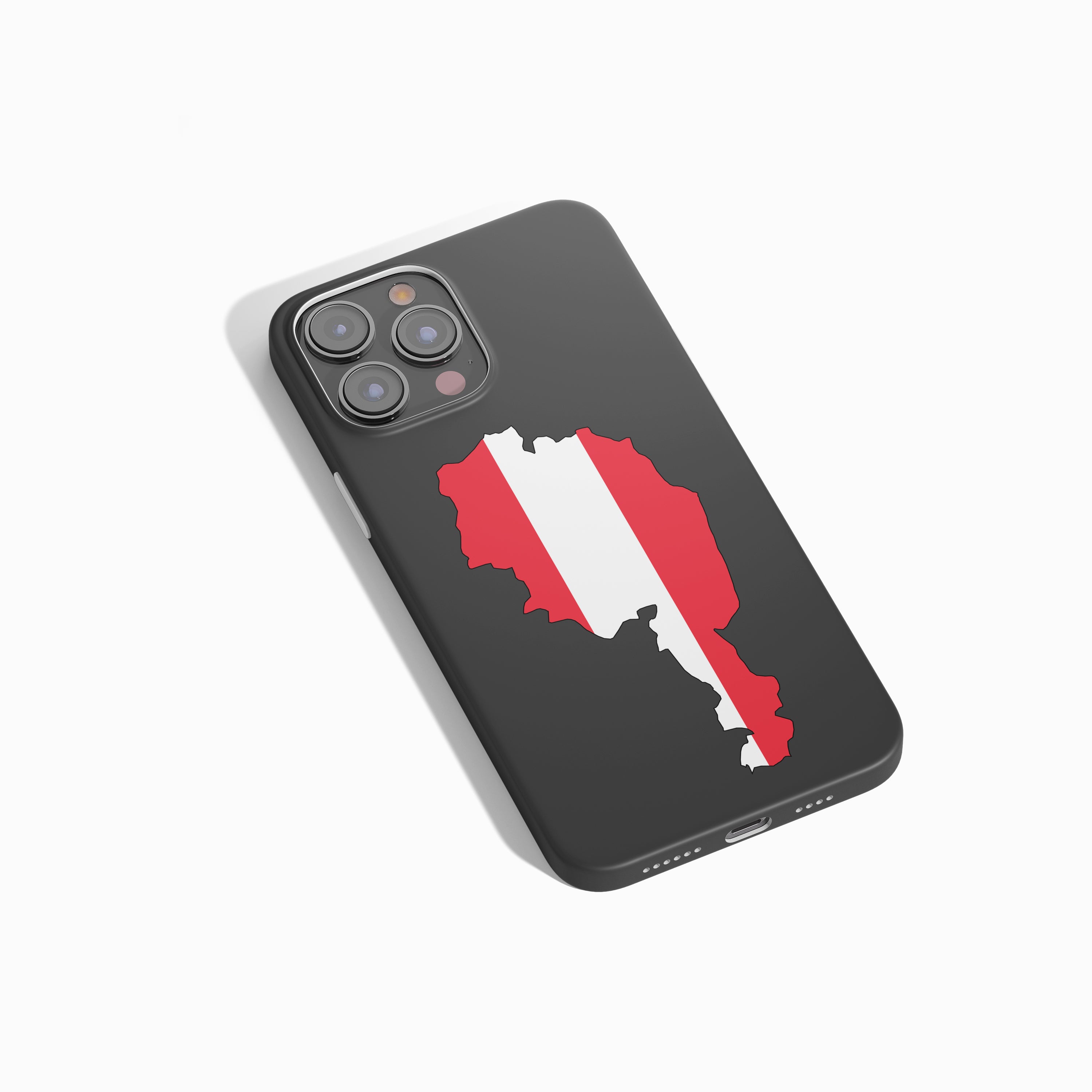 Österreich Handyhülle mit Länderkarte & Nationalwappen – personalisierbar, stilvoll