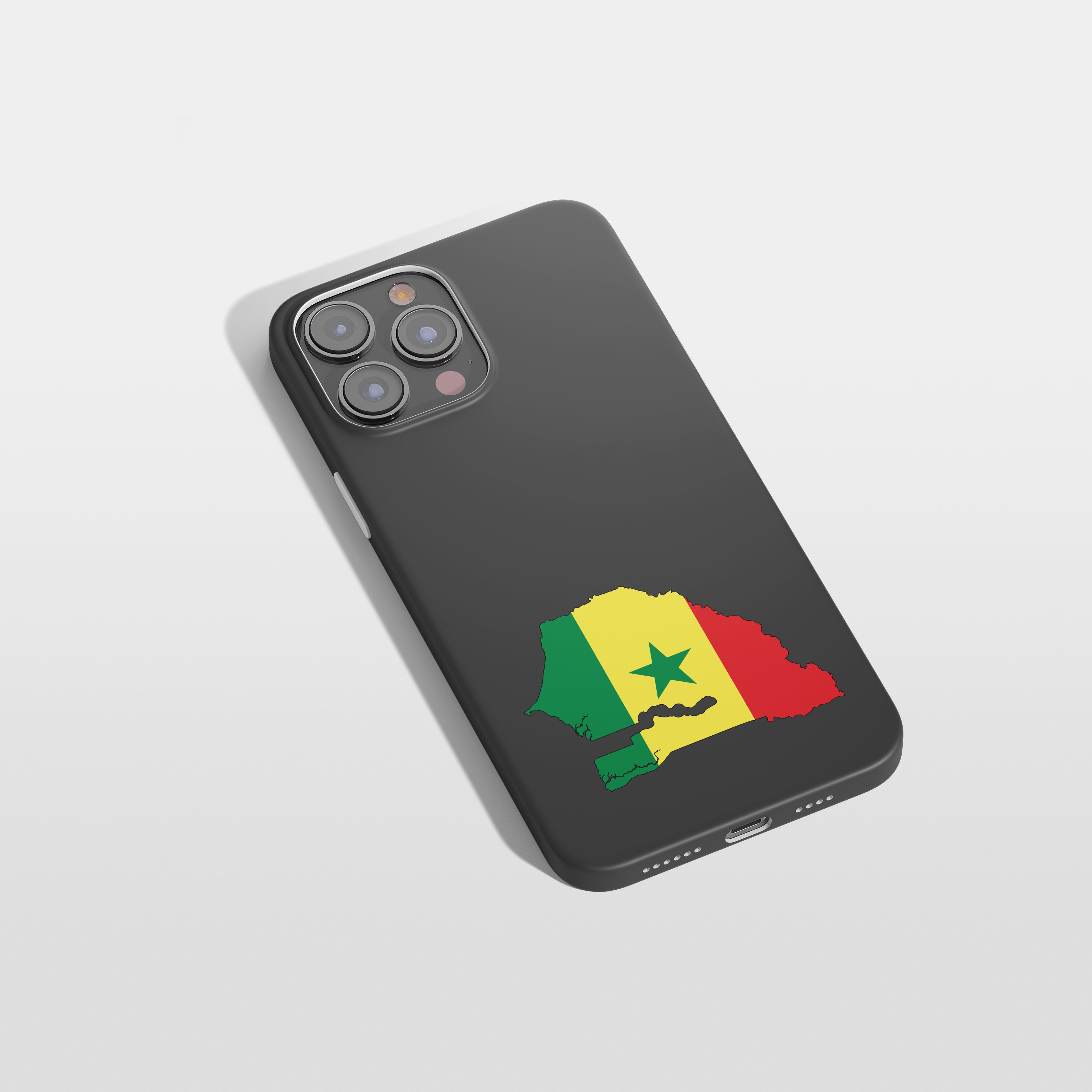 Handyhülle Senegal mit Länderkarte & Nationalwappen – personalisierbar, & stilvoll