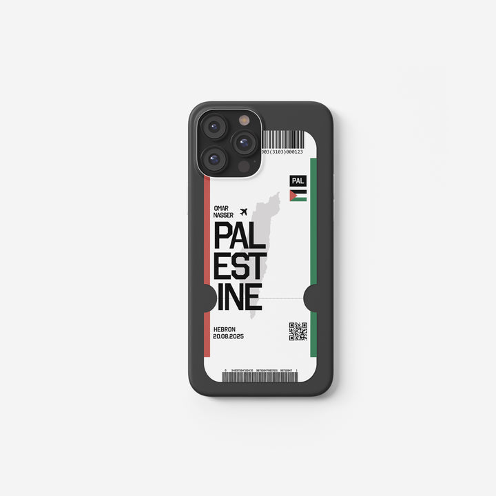 Palästina Handyhülle im Flugticket Design