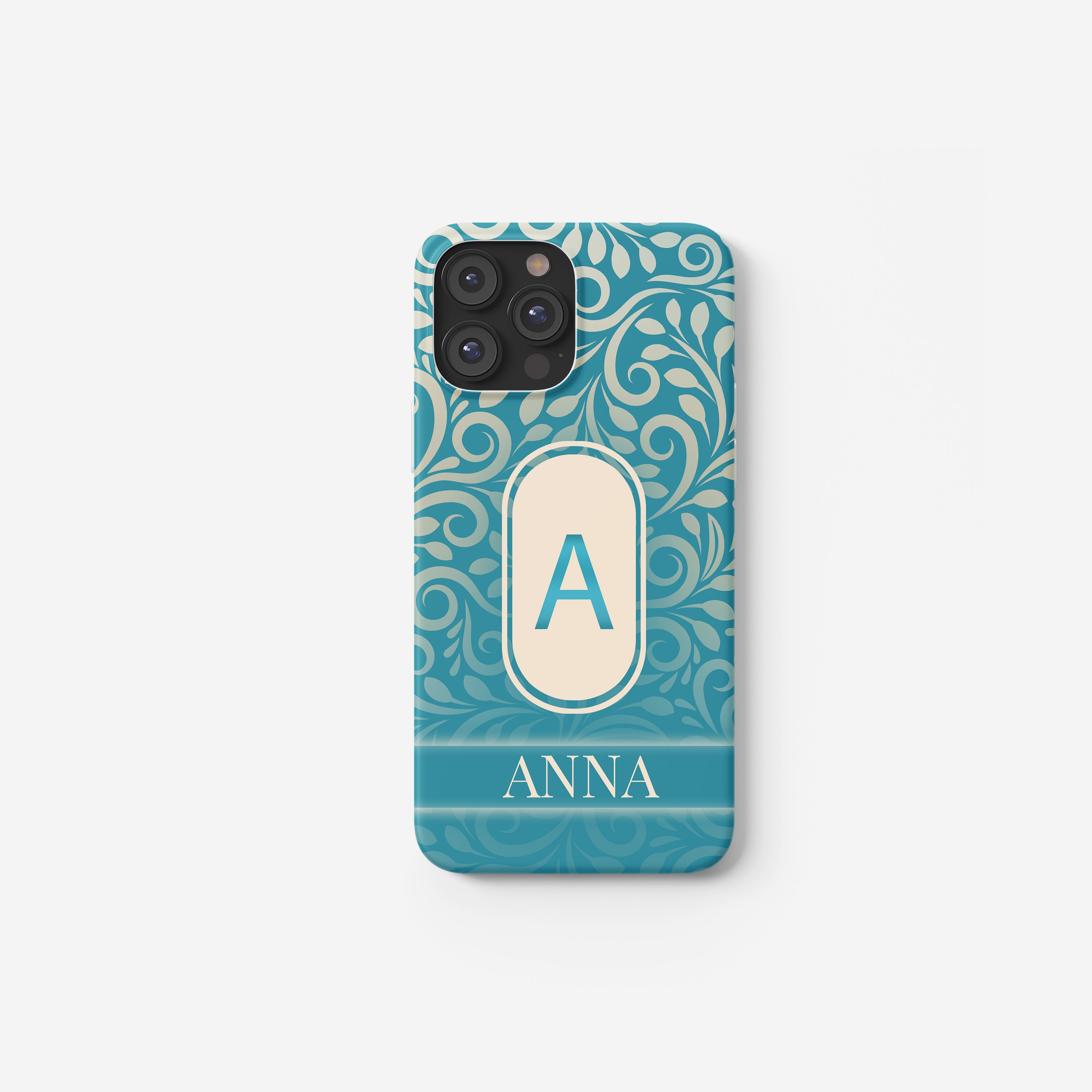 Elegante Blumen Handyhülle  Personalisierbar mit Namen Romantisch & stilvoll