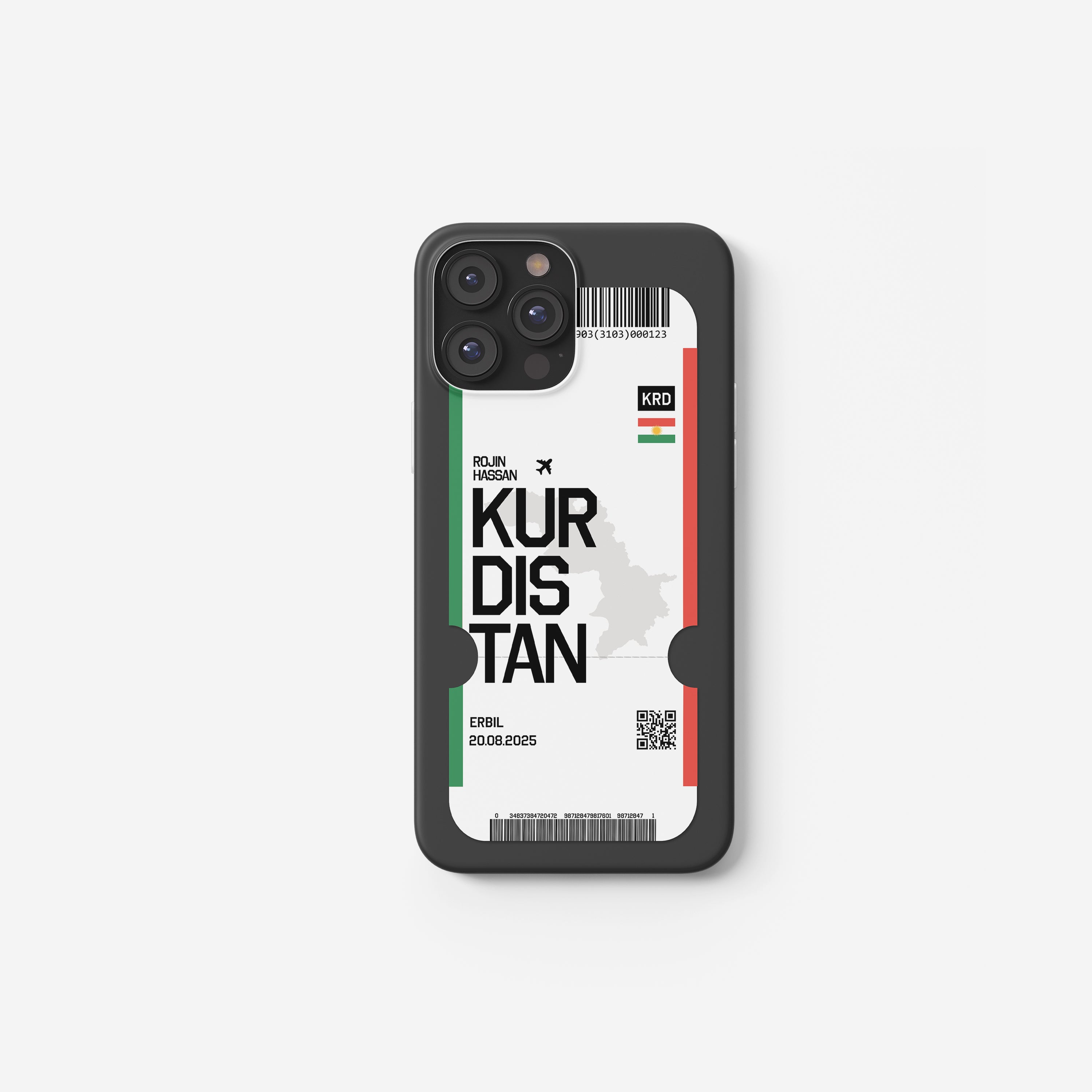 Kurdistan Handyhülle im Flugticket-Design
