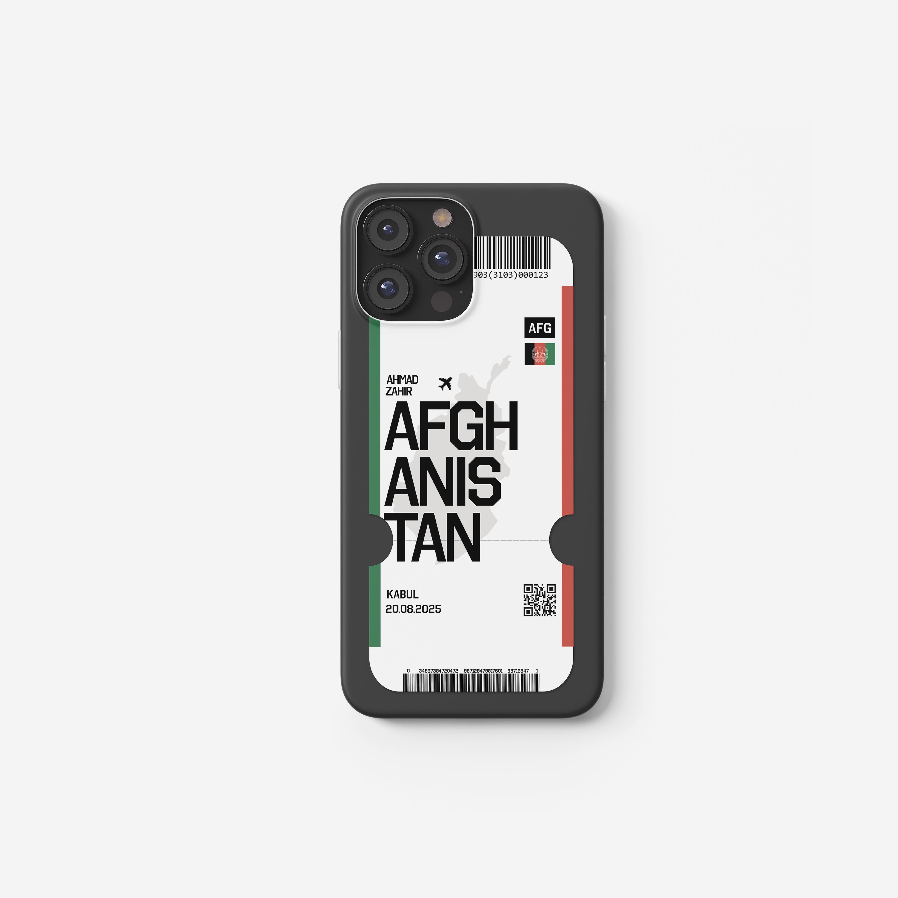 Afghanistan Handyhülle im Flugticket-Design
