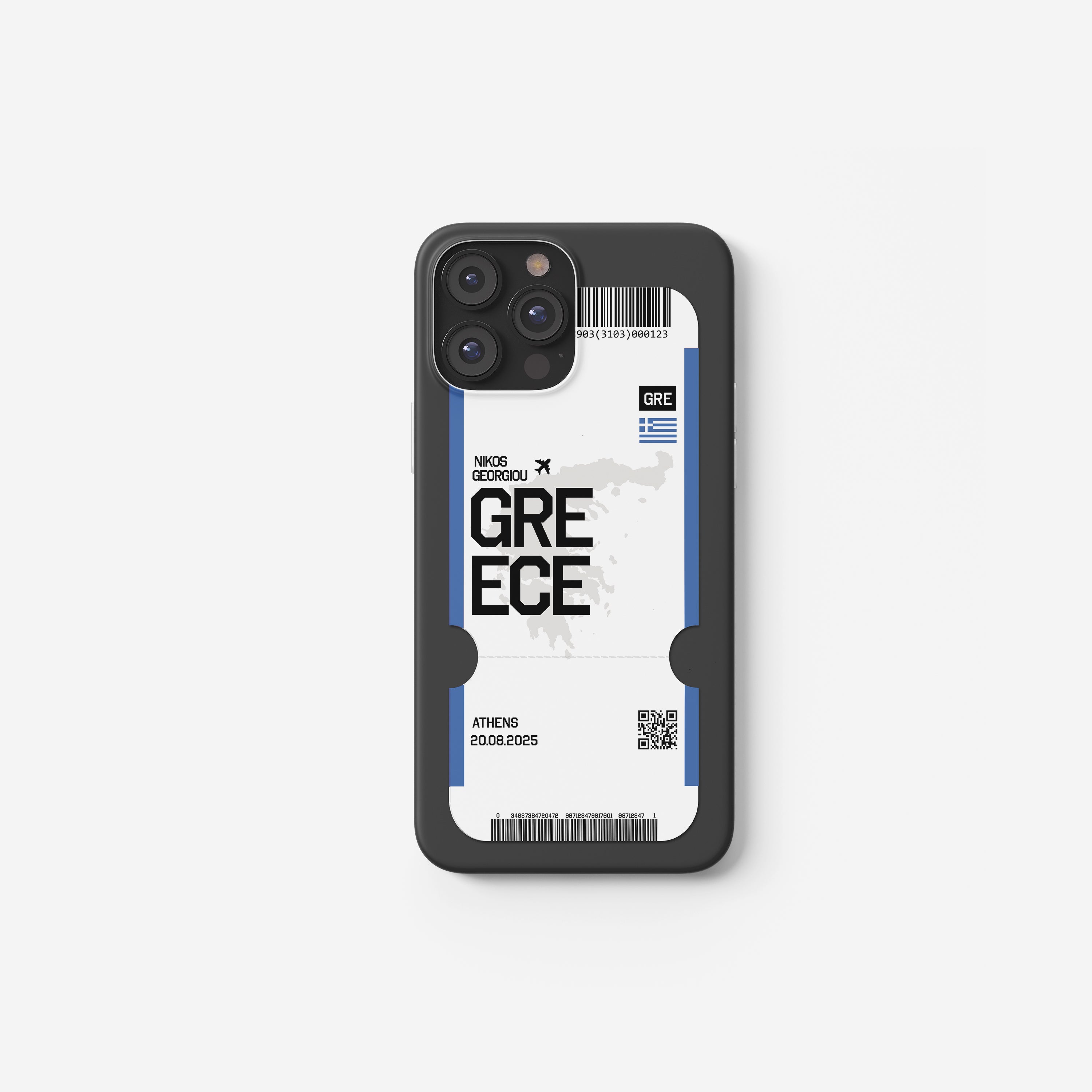 Griechenland Handyhülle im Flugticket-Design