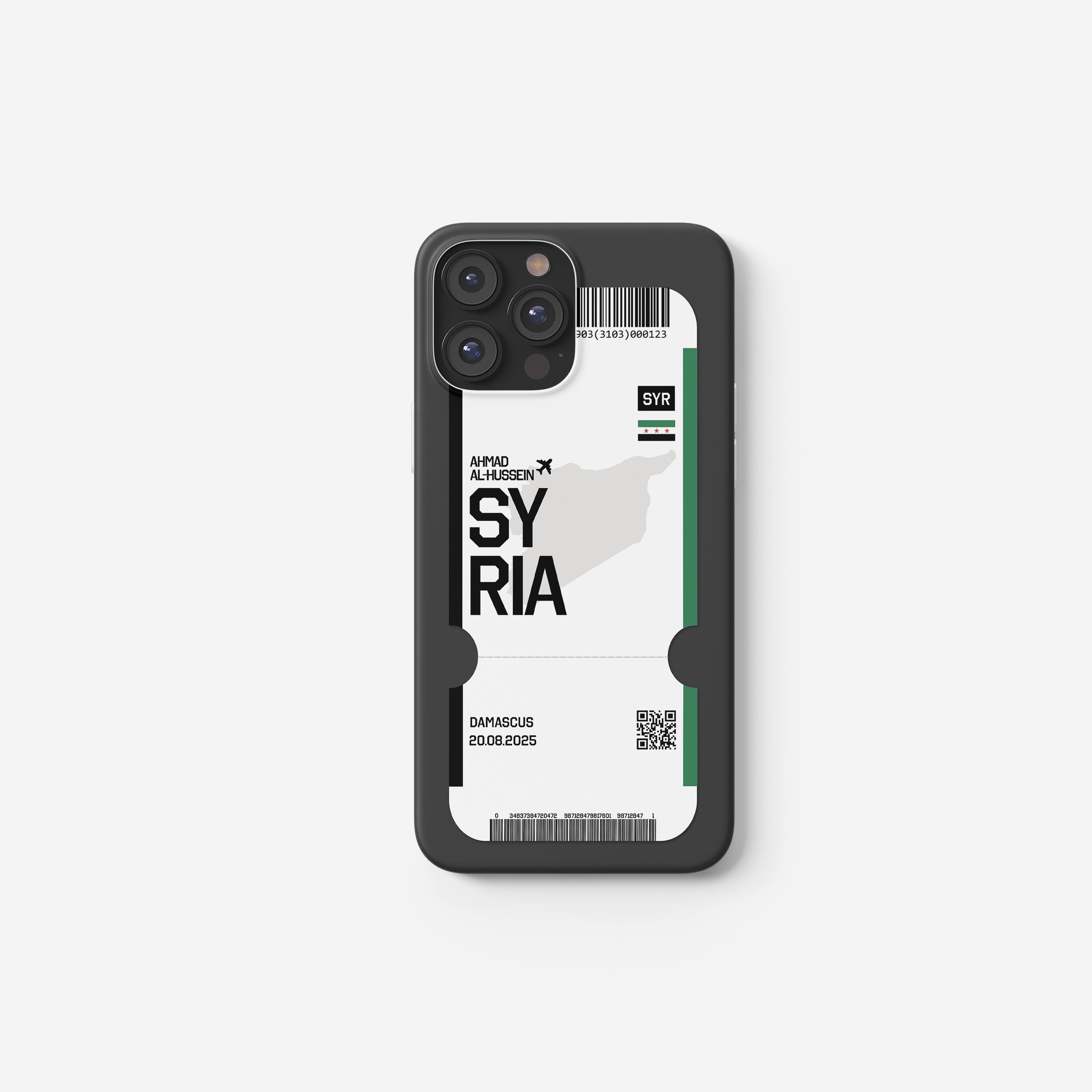 Syrien Handyhülle im Flugticket-Design
