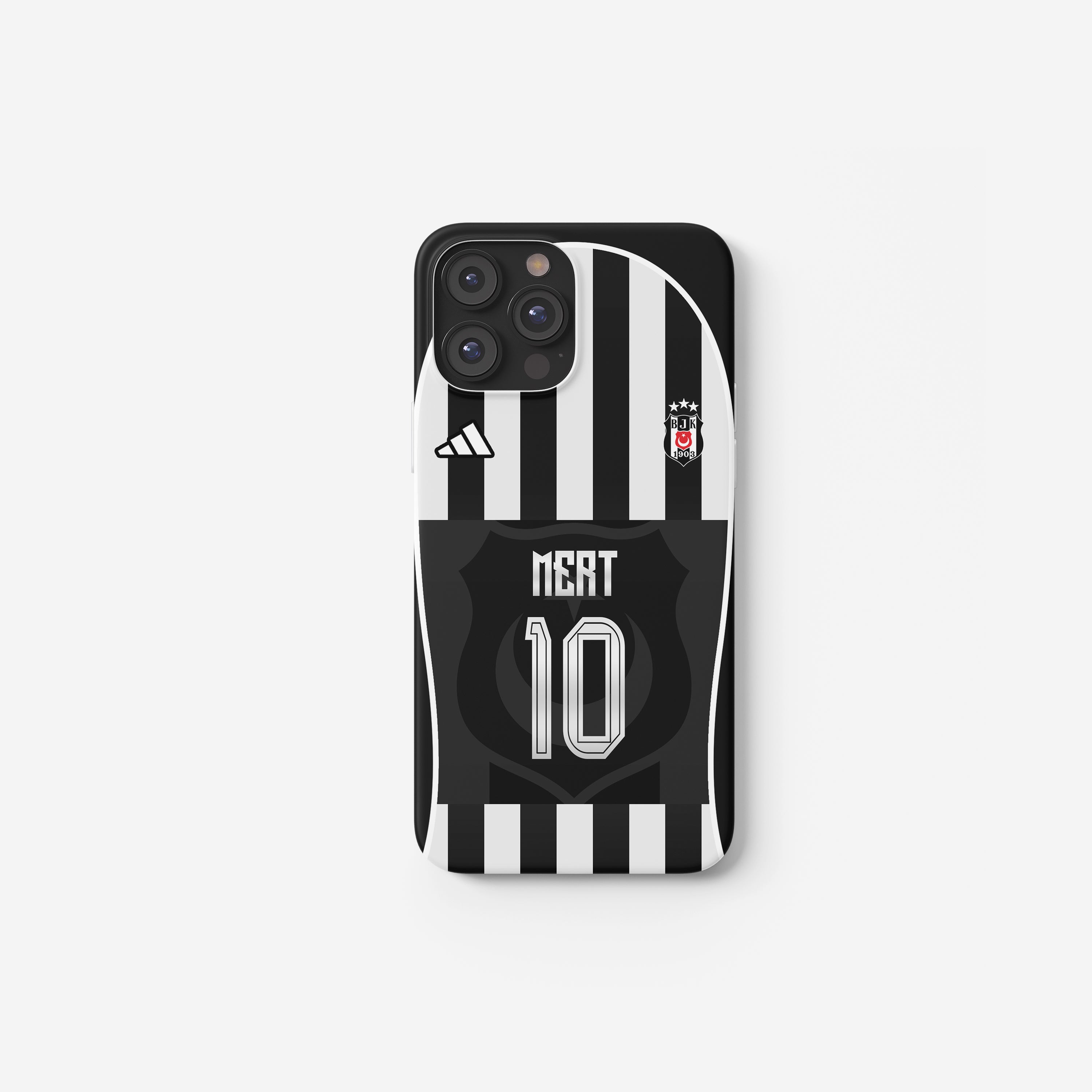Beşiktaş Hülle Trikot-Design in Schwarz-Weiß mit Logo