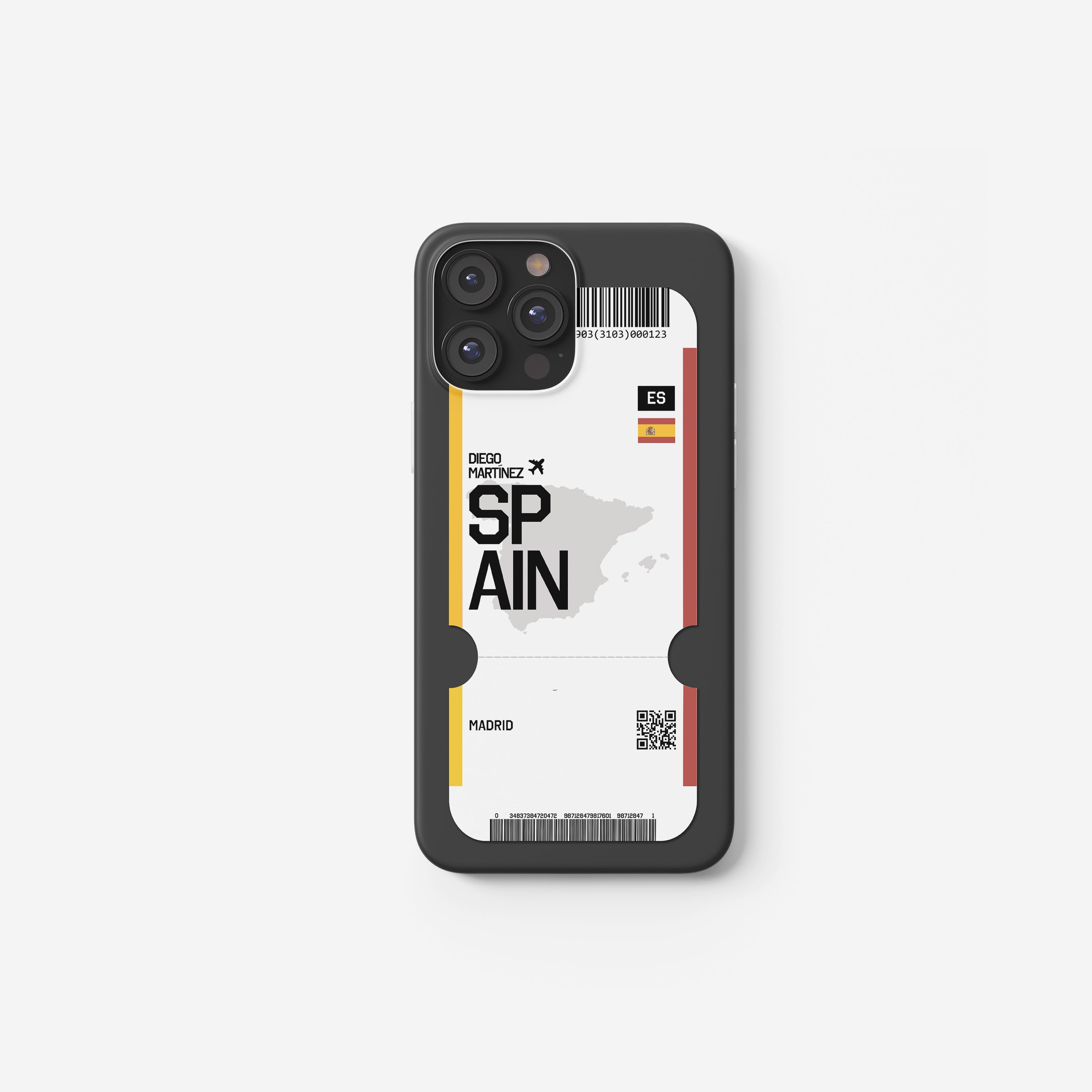 Spanien Handyhülle im Flugticket-Design