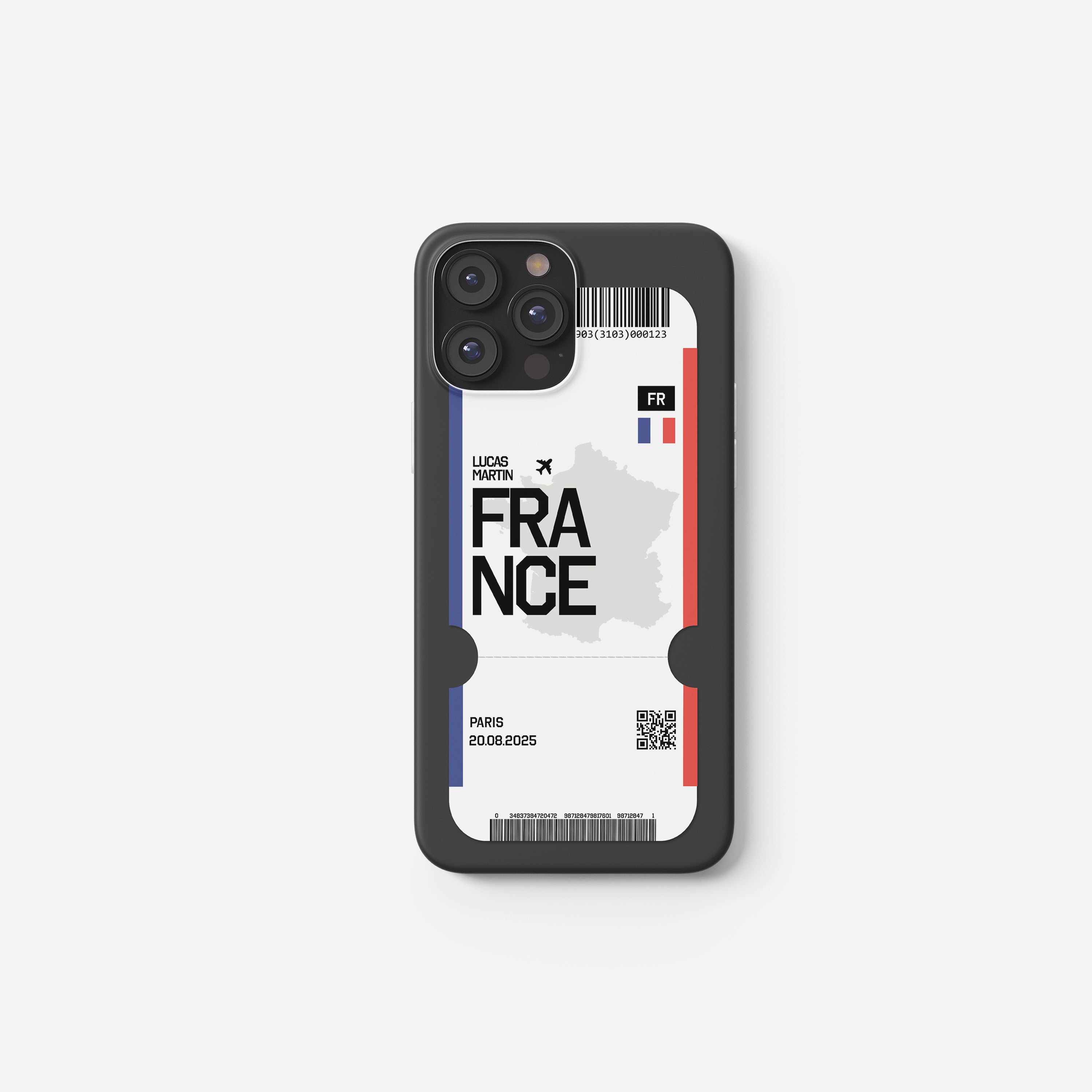 Frankreich Handyhülle im Flugticket-Design