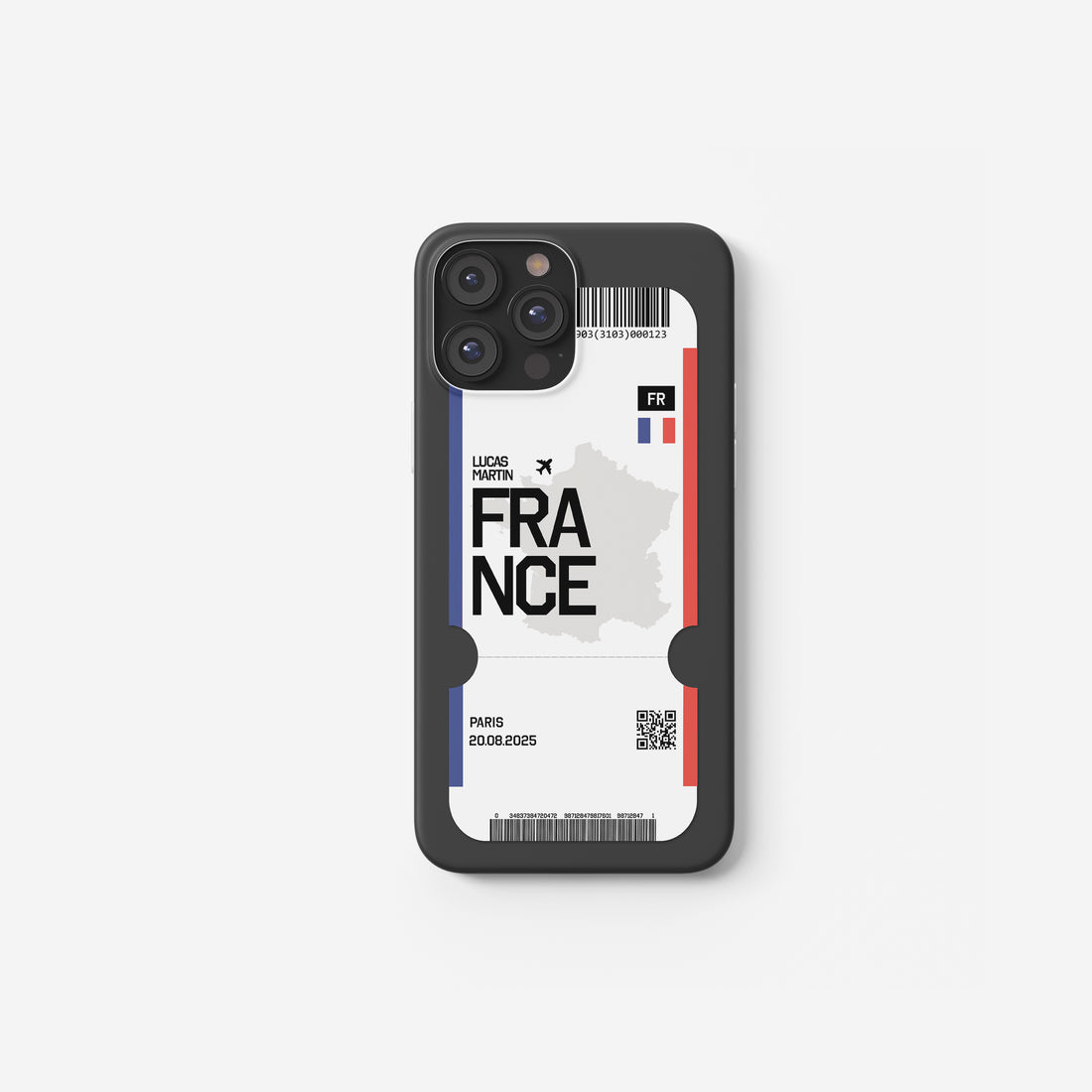 Frankreich Handyhülle im Flugticket-Design