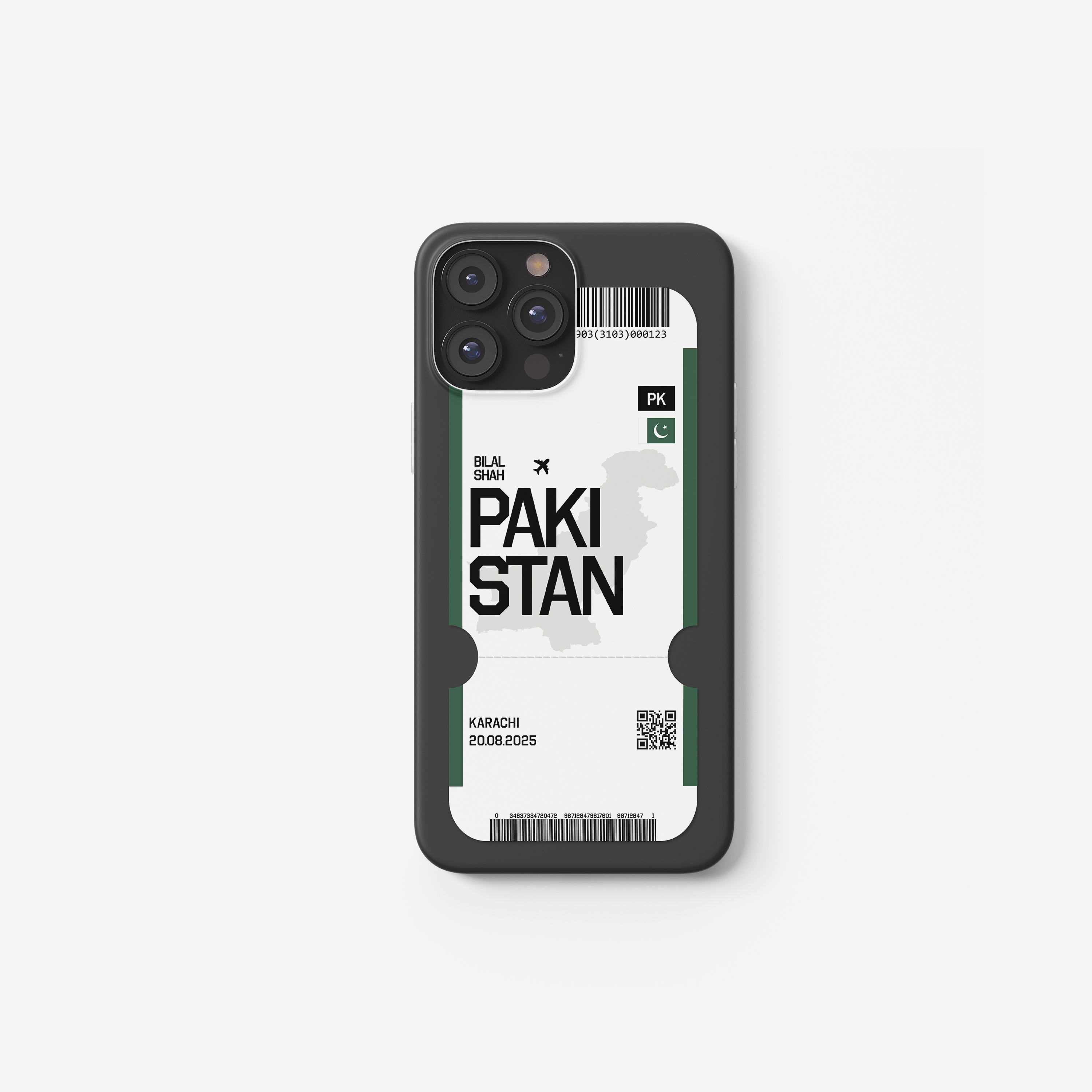 Pakistan Handyhülle im Flugticket-Design