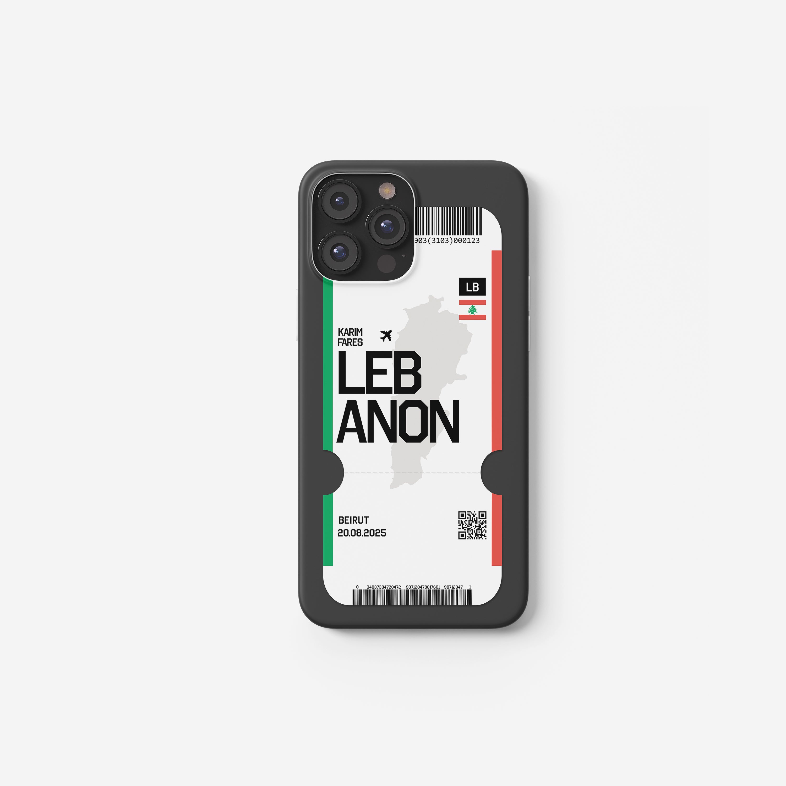 Libanon Handyhülle im Flugticket-Design