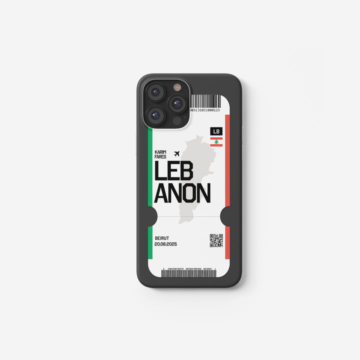 Libanon Handyhülle im Flugticket-Design