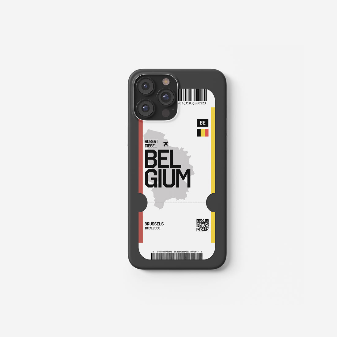 Belgien Handyhülle im Flugticket-Design