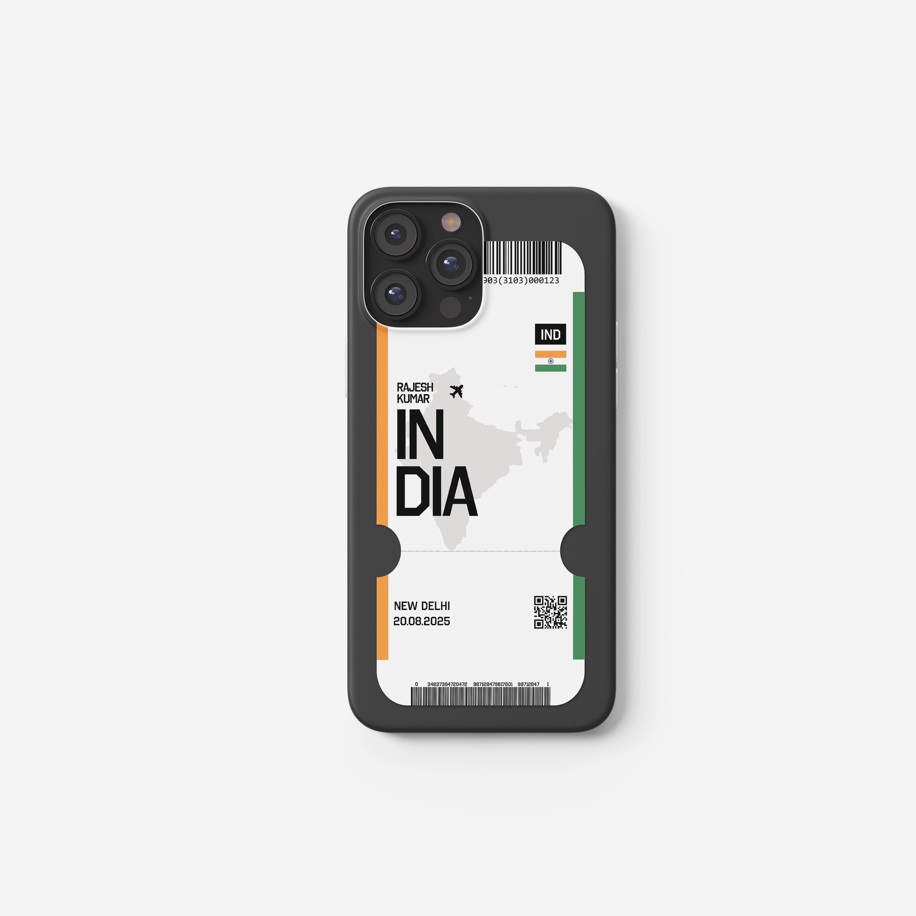 Indien Handyhülle im Flugticket-Design