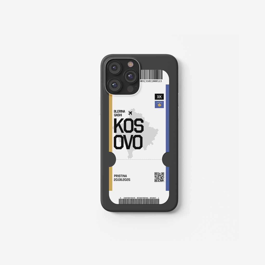 Kosovo Handyhülle im Flugticket-Design