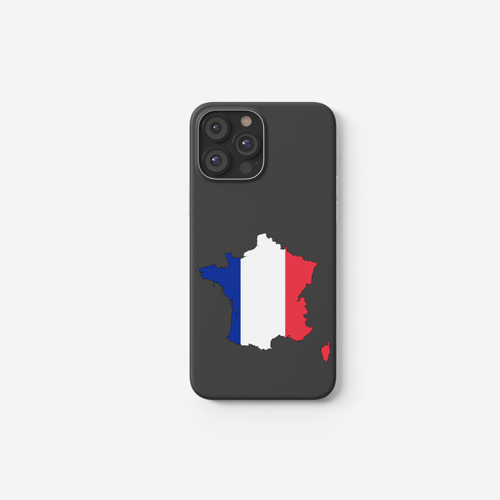 Frankreich Handyhülle mit Länderkarte & Nationalwappen – Schutz, Design & persönliche Bedruckung