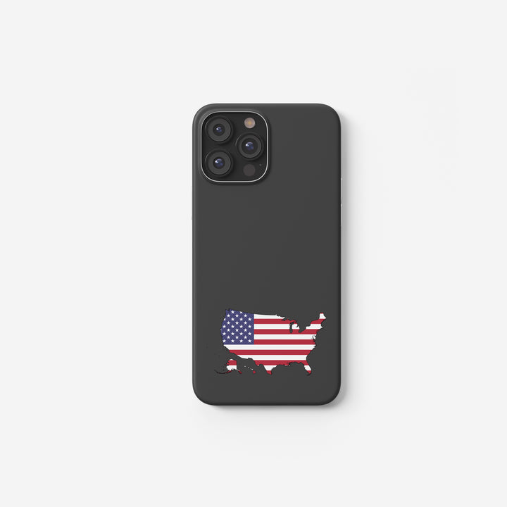 Handyhülle USA mit Länderkarte & Nationalwappen – personalisiert & stilvoll